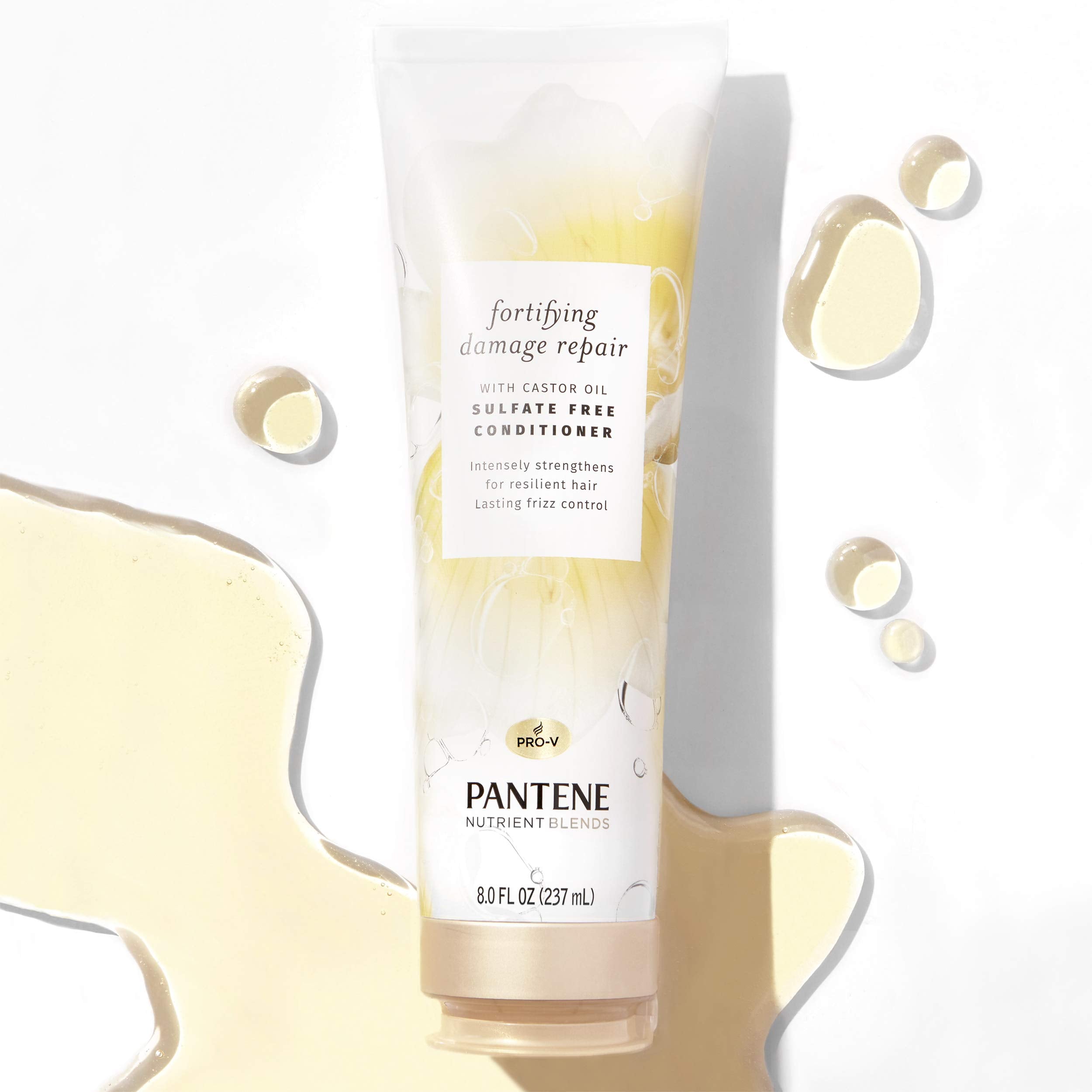 Pantene Sulfate Free Conditioner with Castor Oil, Nutrient Blends Fortifying Damage Repair, 8 Fl Oz