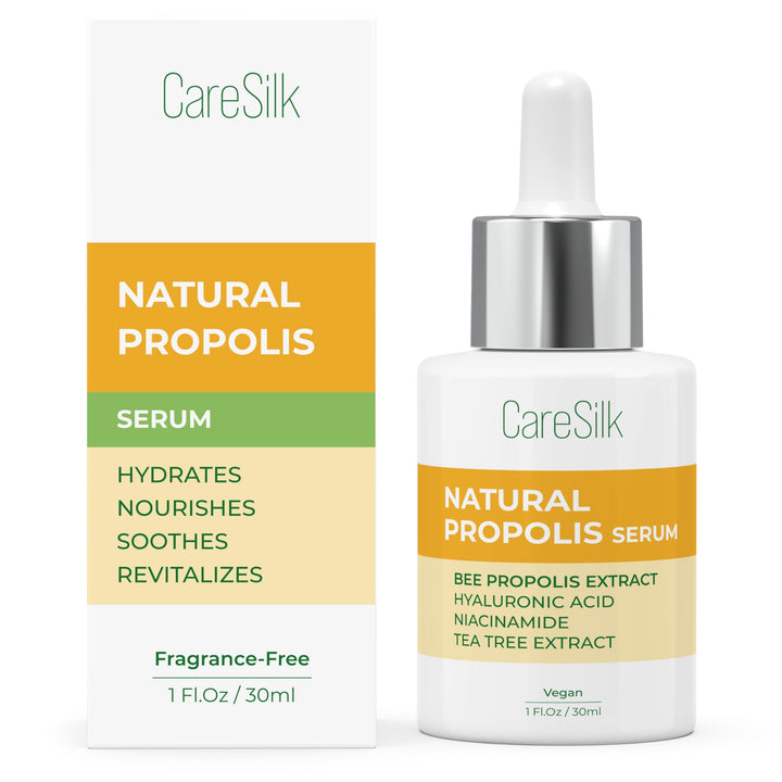 Caresilk Propolis Serum - Face Hydrating Serum - Niacinamide, Hyaluronic Acid, Centella Asiatica, Tea Tree, Rice Extract - Treatment Essence