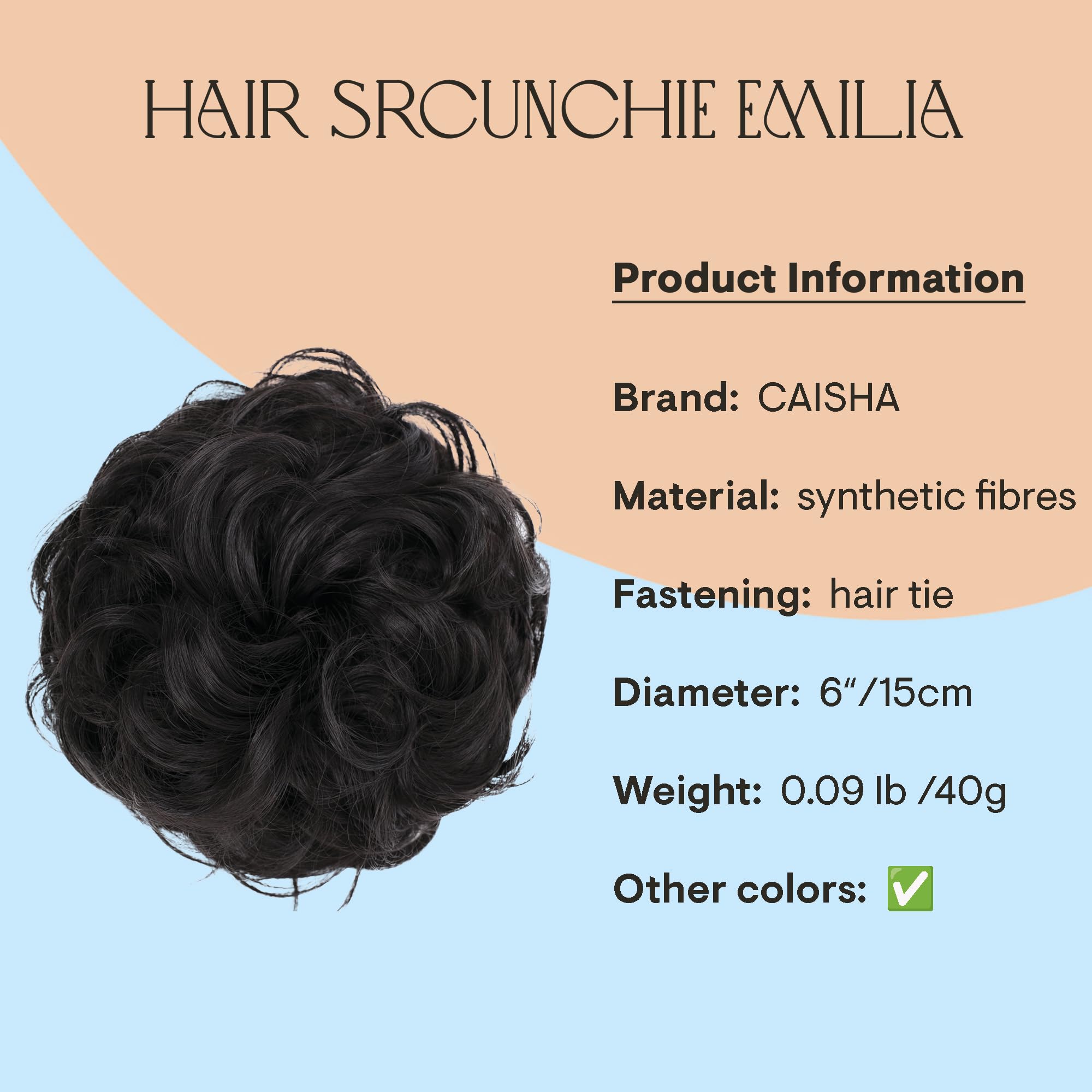 Dark chocolate brown G2E_3 : PRETTYSHOP Hairpiece Hair Rubber Scrunchie Scrunchy Updos VOLUMINOUS Curly Messy Bun Dark chocolate brown G2E_3