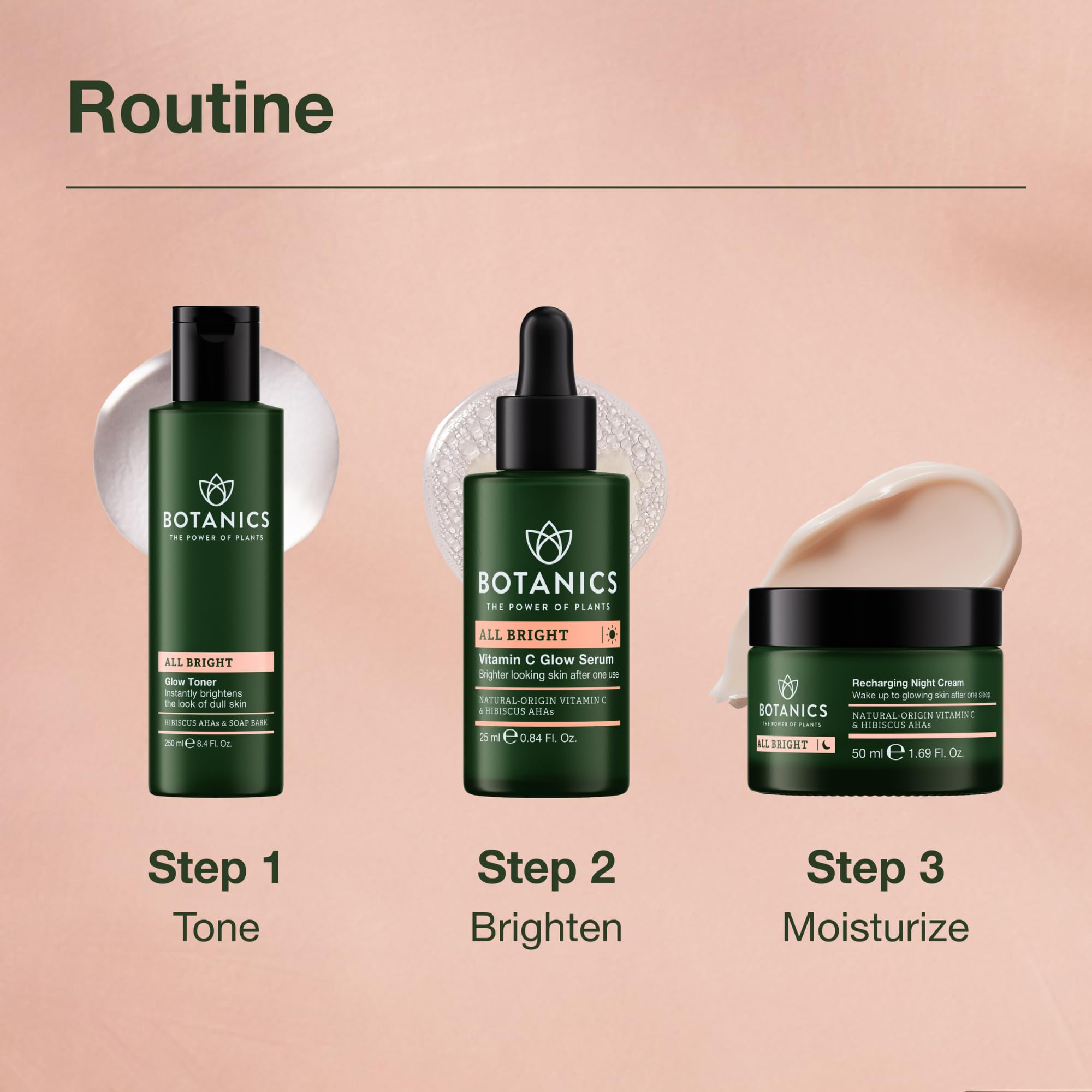 Botanics Glow Toner for Face - Enriched with Hibiscus AHA Exfoliant & Soap Bark - Non-Drying - Vegan and Cruelty-Free Face Toner for Women & Men (8.4 Fl Oz)