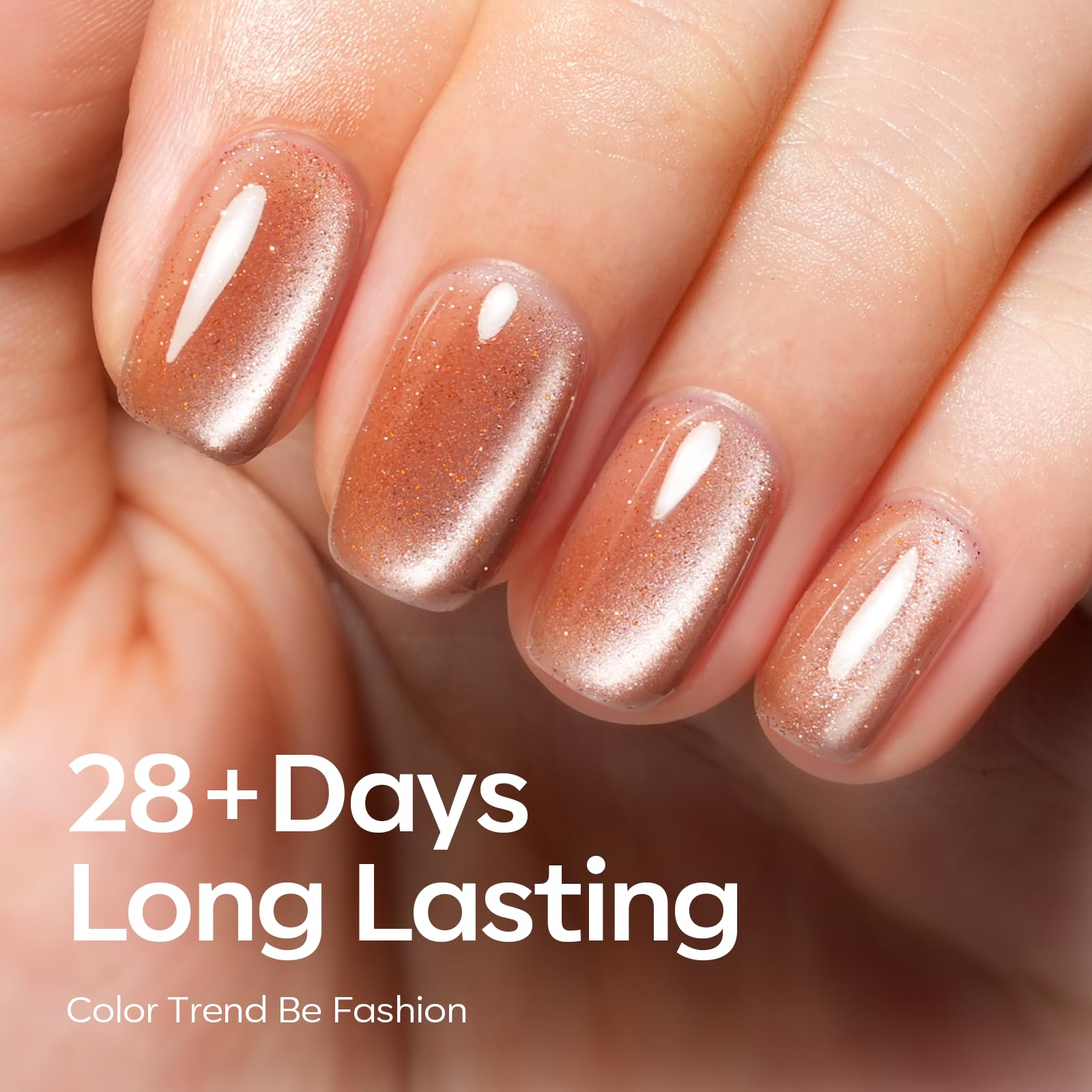 modelones Cat Eye Gel Nail Polish, 6 Colors Nude Gel Polish Pink Glitter Brown with Magnet Sparkle Galaxy Series Nail Polish Kit Soak Off Led Nail Art Manicure Salon DIY Gifts