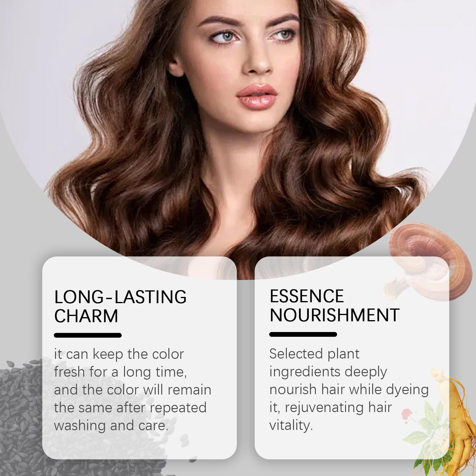 GHFCZOO Natural Brown Hair Coloring Shampoo - Magic Instant 3-in-1, Nourishing Long-Lasting High Coverage for Women in Minutes