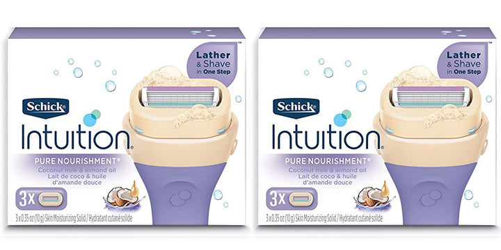 Schick Intuition Pure Nourishment Coconut Milk & Almond Oil Razor Blade Refill Cartridges, 6 count