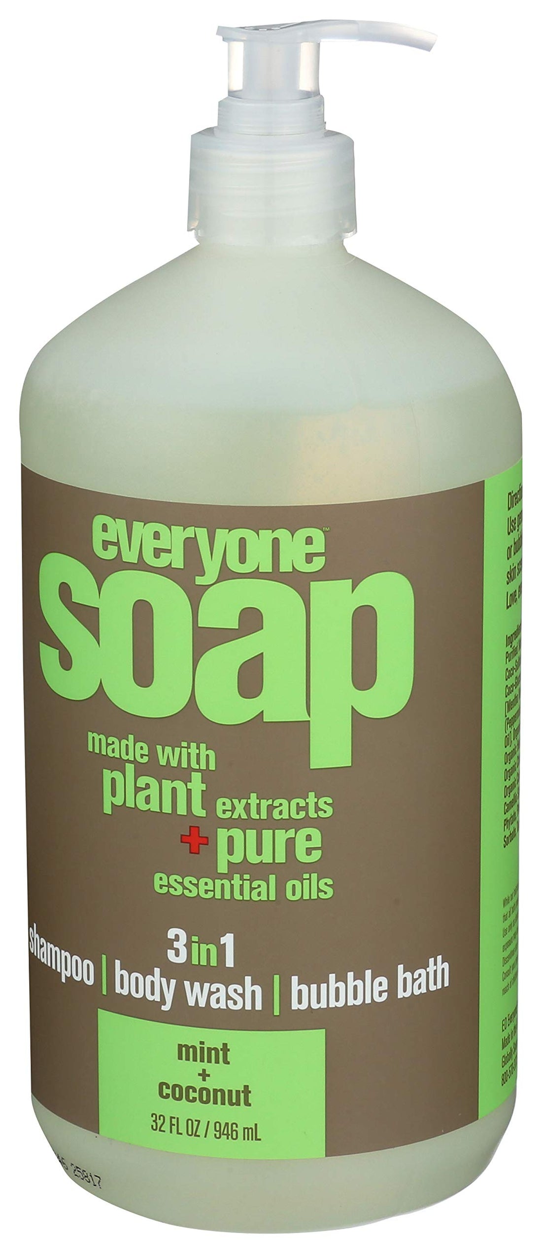 EO Products Natural Everyone Hand Soap Liquid, Mint and Coconut, 32 Ounce