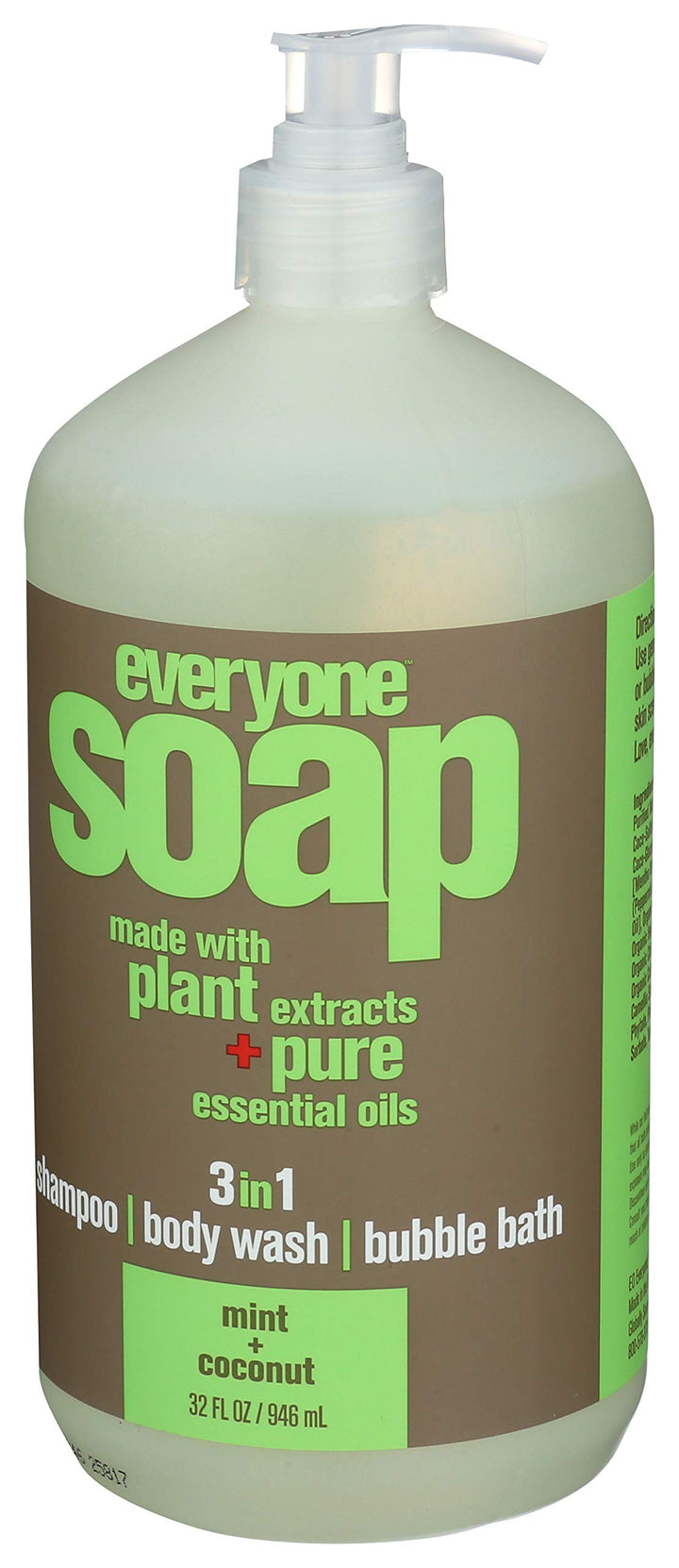 EO Products Natural Everyone Hand Soap Liquid, Mint and Coconut, 32 Ounce