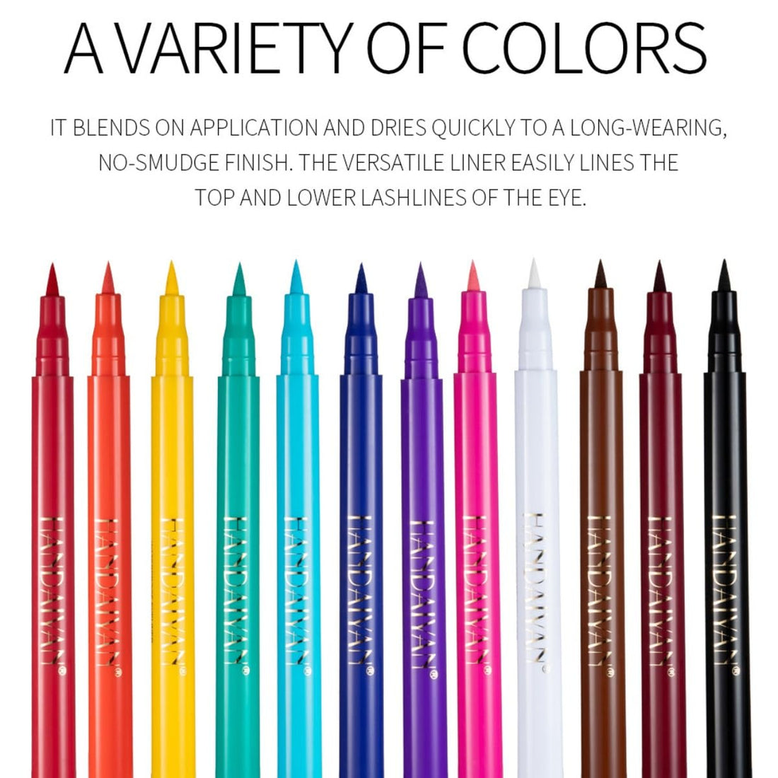 ONarisae eyeliner pencil waterproof ink liner liquid pigmented smudge proof eye liner pen White