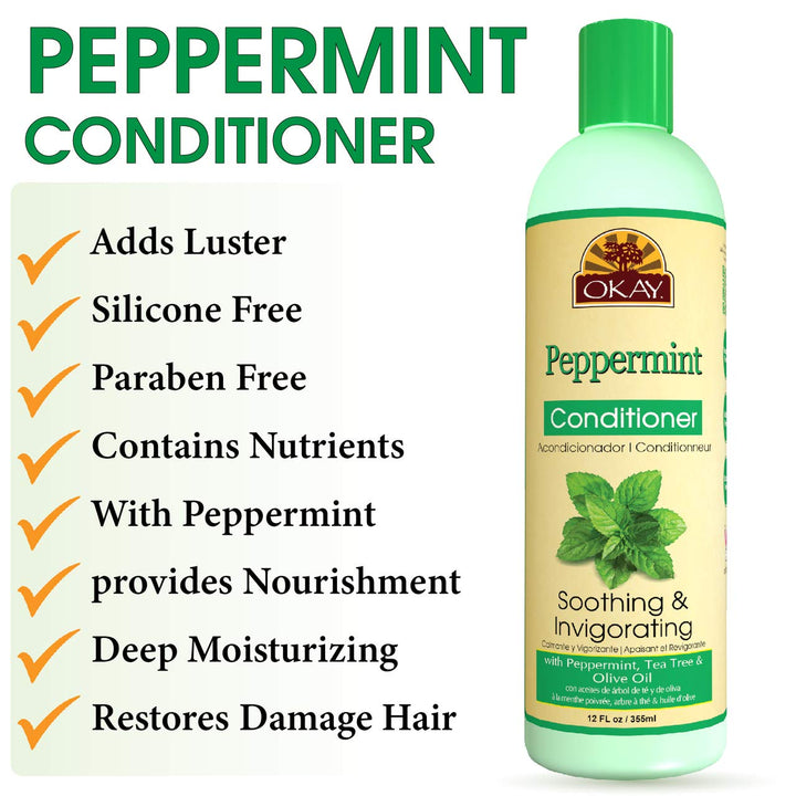 Okay Peppermint Soothing and Invigorating Conditioner, 12 Ounce