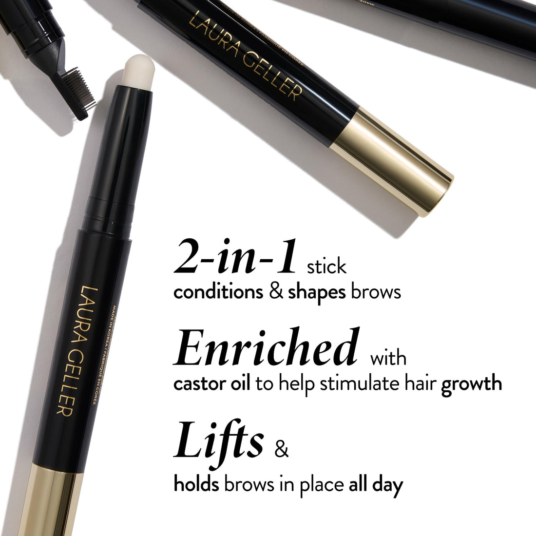 LAURA GELLER NEW YORK Define-n-Tame Brow Lifting Stick - Laminated Full Brows - Wax - Taupe