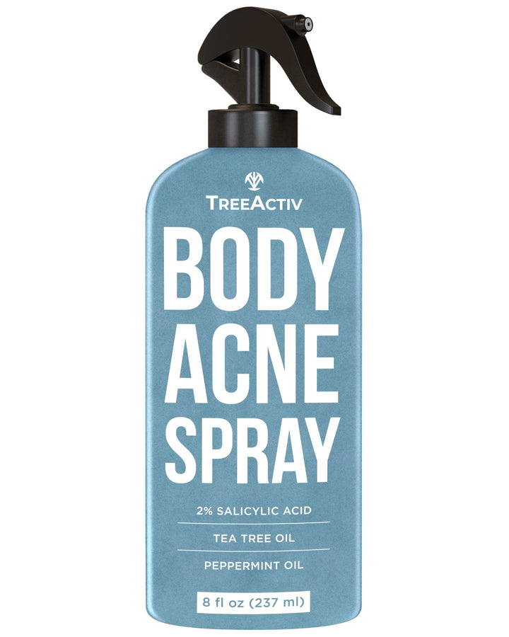 TreeActiv Body & Back Acne Treatment Original Formula, 8 fl oz, 2% Salicylic Acid, Cystic & Body Acne Spray for Chest, Shoulders & More, Bacne Treatment for Teens & Adults