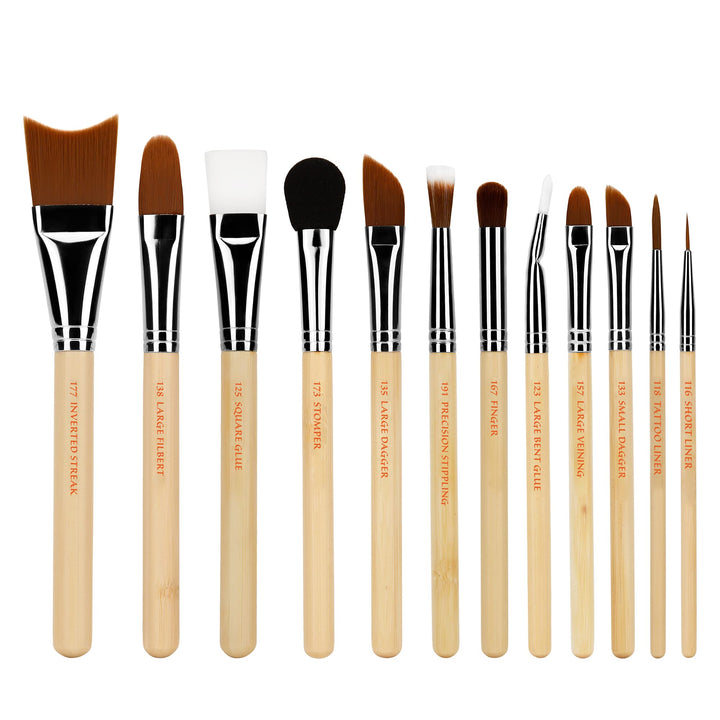 Bdellium Tools Professional Makeup Brush Special Effects SFX Series - 12 pc. Brush Set with Double Pouch (2nd Collection)