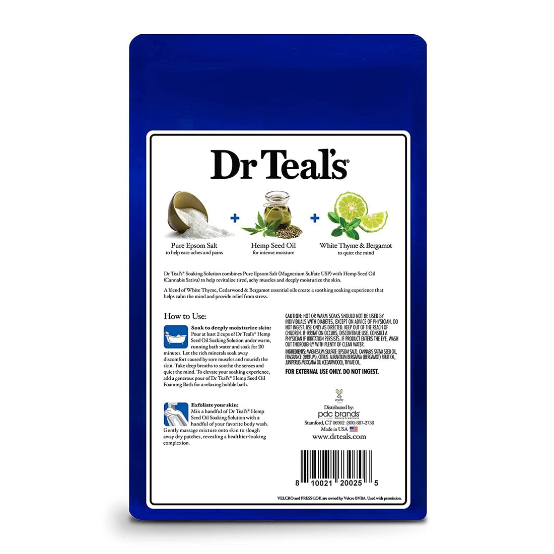 Dr. Teal's Hemp Seed Oil Bath Soak Gift Set (2 Pack, 3lbs ea.) - Cannabis Sativa Essential Oils Blend Moisturizes & Softens Skin - Pure Epsom Salt Eases Aches & Pains Throughout The Body