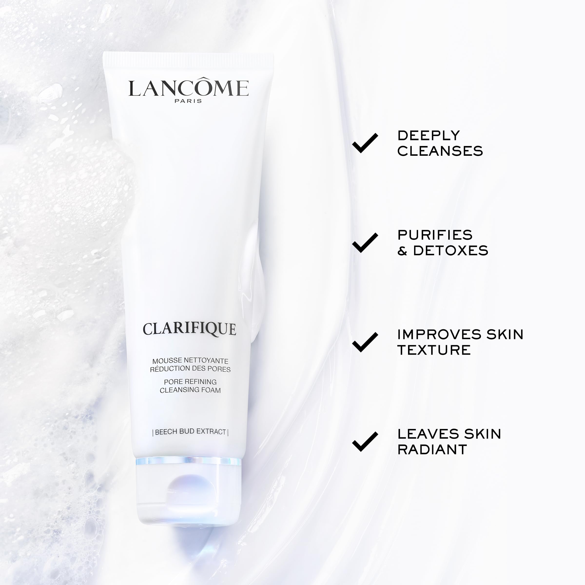 Lancôme Clarifique Pore Refining Cleanser - With Salicylic Acid for Uneven Skin Tone, Pores, Dullness - 4.2 Fl Oz