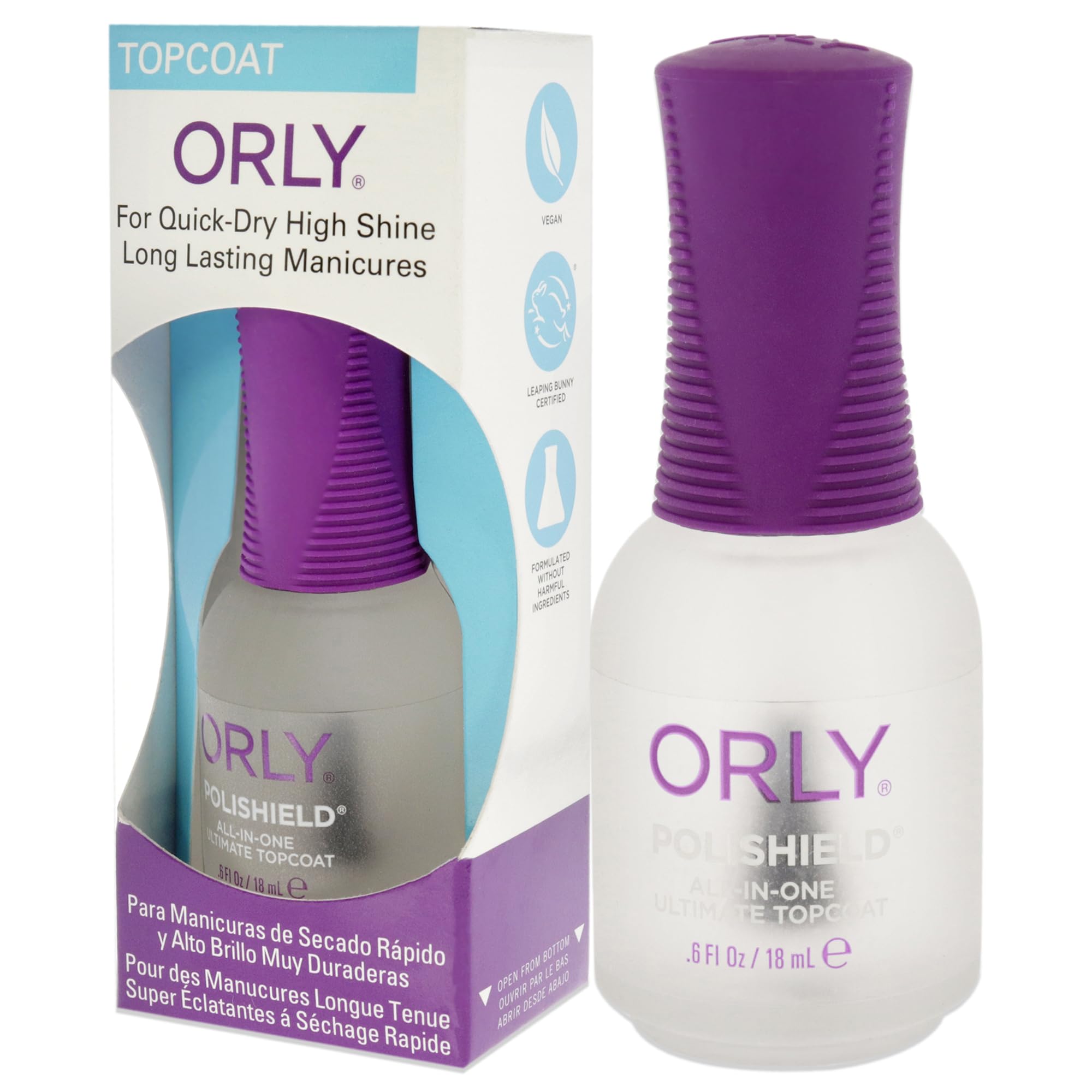 Orly Polishield 3-In-1 Ultimate To Pcoat Nail Coat 0.6 Ounce