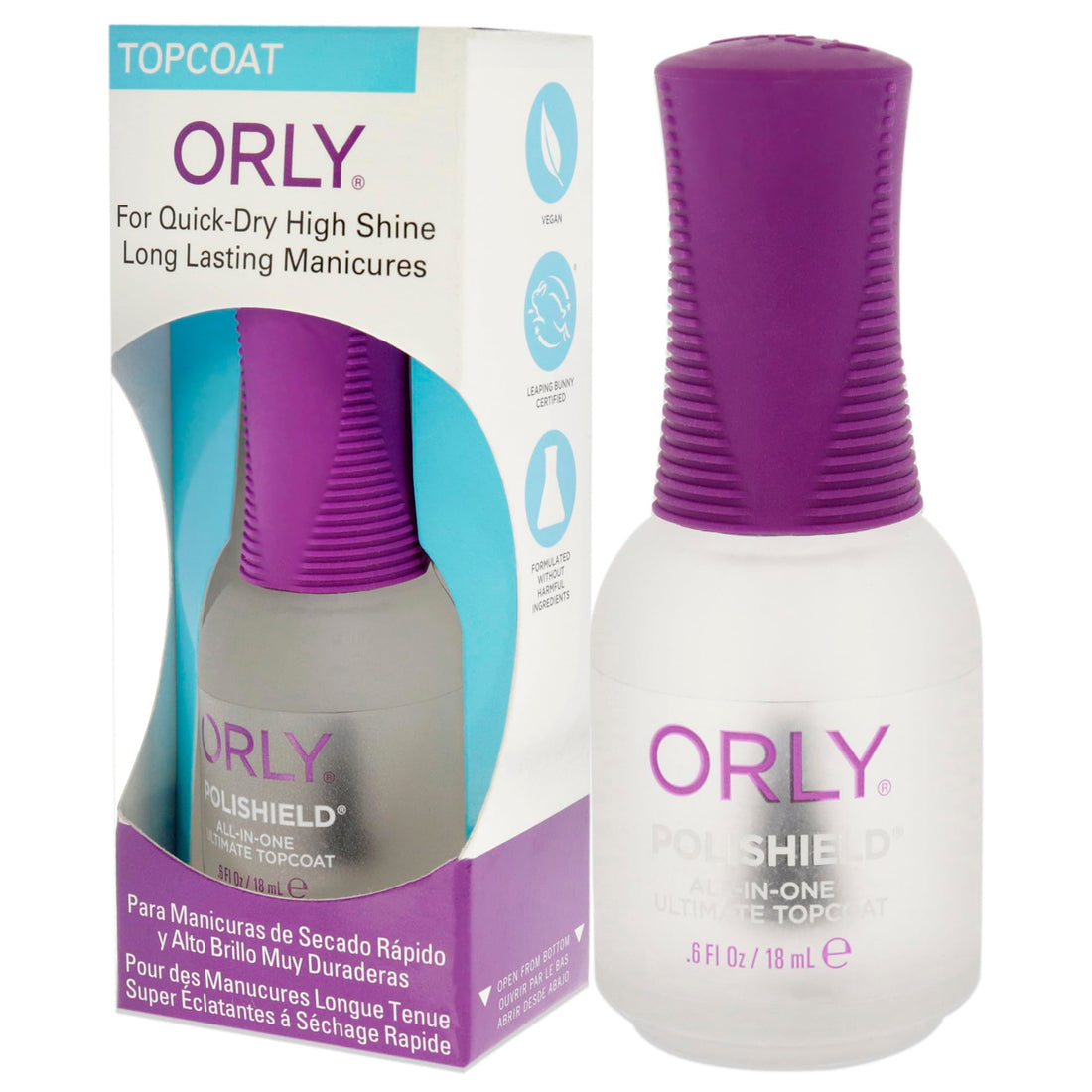Orly Polishield 3-In-1 Ultimate To Pcoat Nail Coat 0.6 Ounce