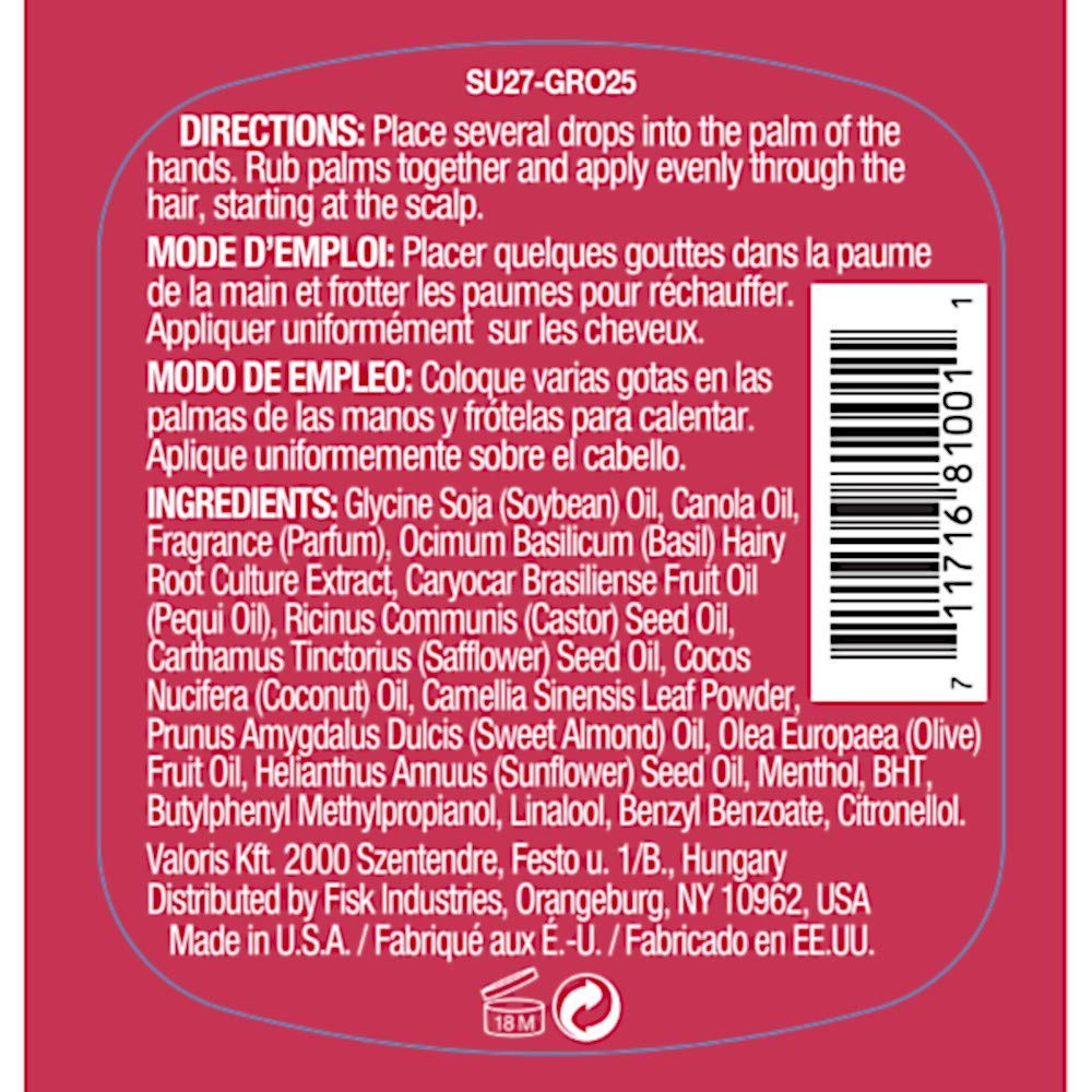 Difeel Ultra Growth 98% Natural Basil & Castor Hair Growth Oil, 2.5 Fluid Ounce