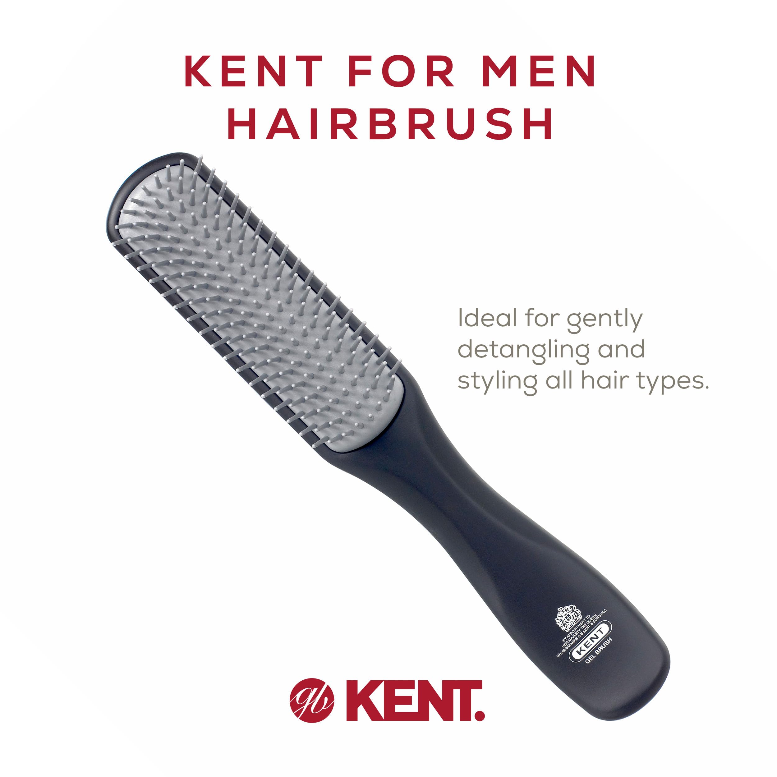 Kent Styler Brush for Thick and Short to Medium Hair for Unisex, Black