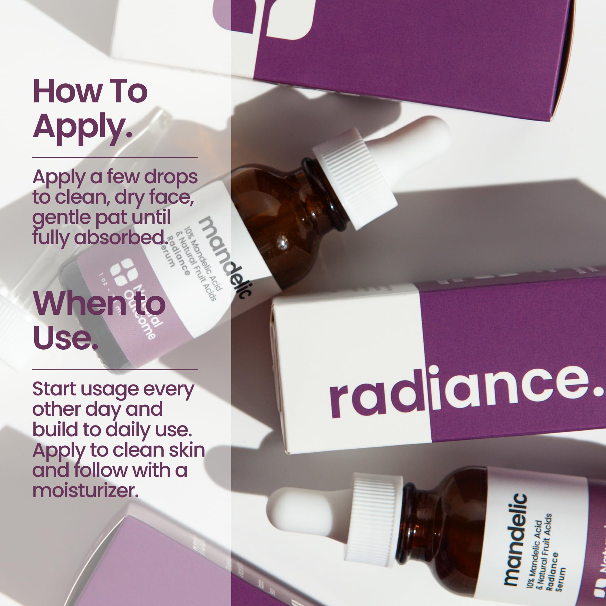 Mandelic Acid Serum 10% | Anti-Aging AHA Facial with Hyaluronic Acid | Targets Fine Lines, Dark Spots, and Wrinkles | Clarifies Acne and Stimulates Natural Collagen Production | 1 Oz Natural Outcome