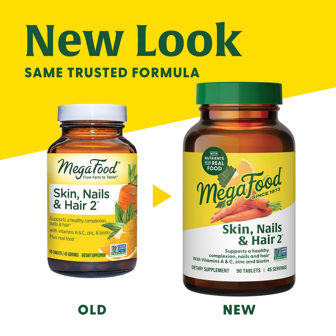 MegaFood Skin, Nails & Hair 2 - Vitamins for Women & Men - Biotin, Vitamin A, Vitamin C, Zinc, Vitamin B6, Vitamin E, Pantothenic Acid - Vegan - Made Without 9 Food Allergens - 60 Tabs (30 Servings)