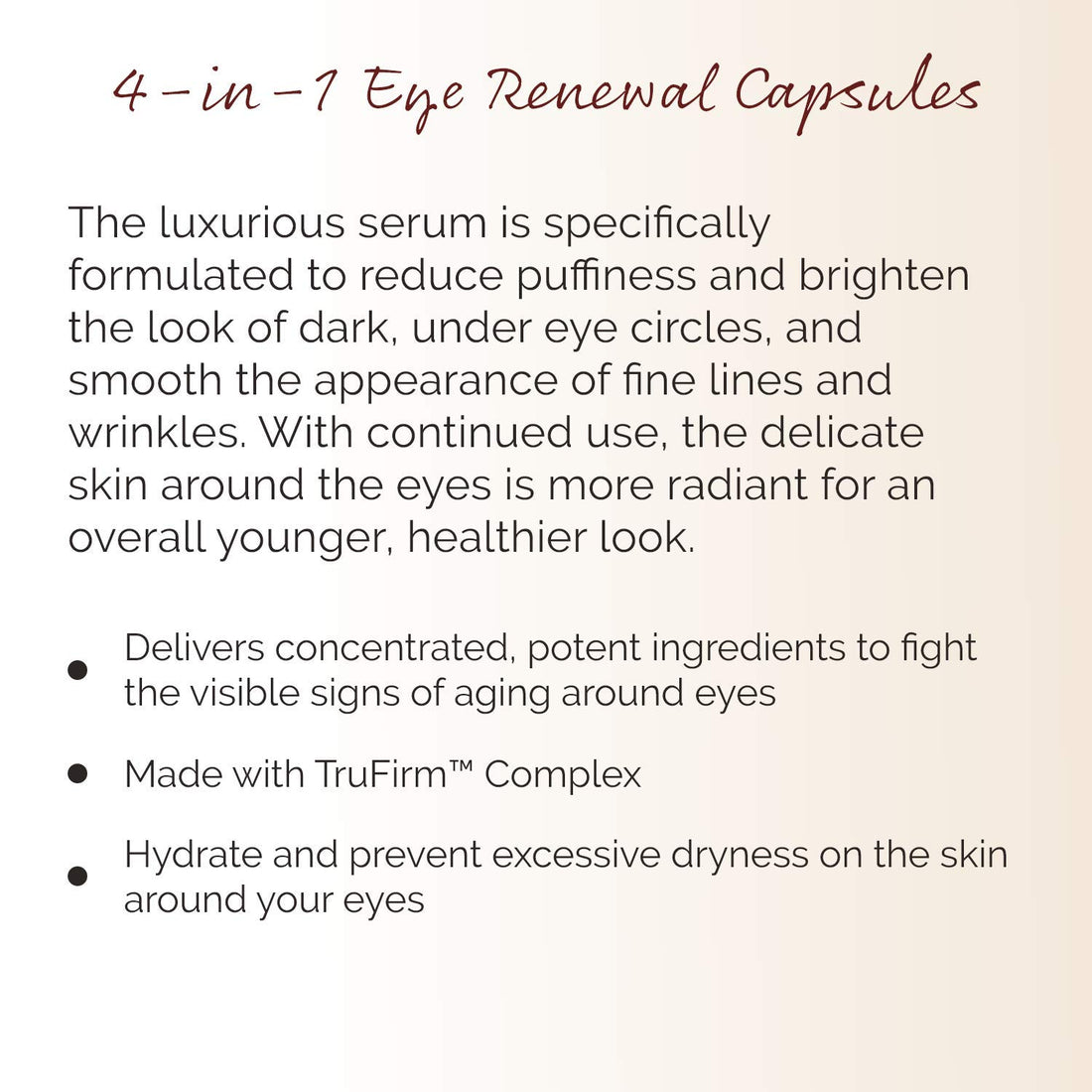 Crepe Erase – 4-in-1 Eye Renewal Capsules – TruFirm Complex – 30 Count