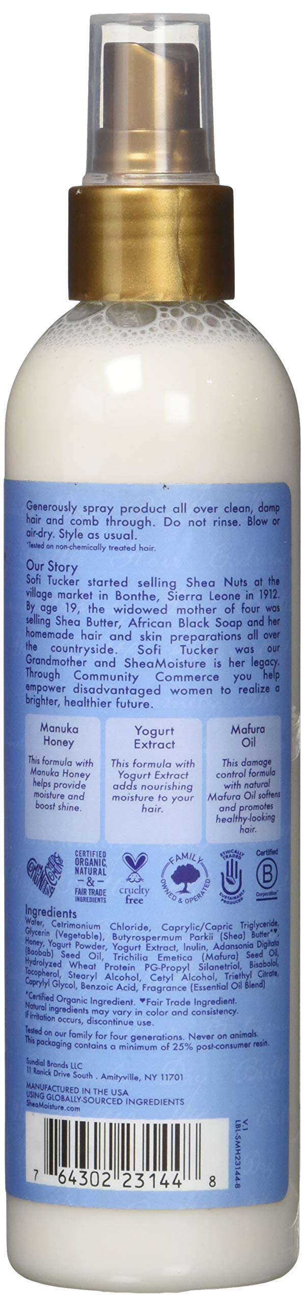Shea Moisture Manuka Honey and Yogurt Hydrate Plus Repair Multi-Action Leave-In, 8 Ounce