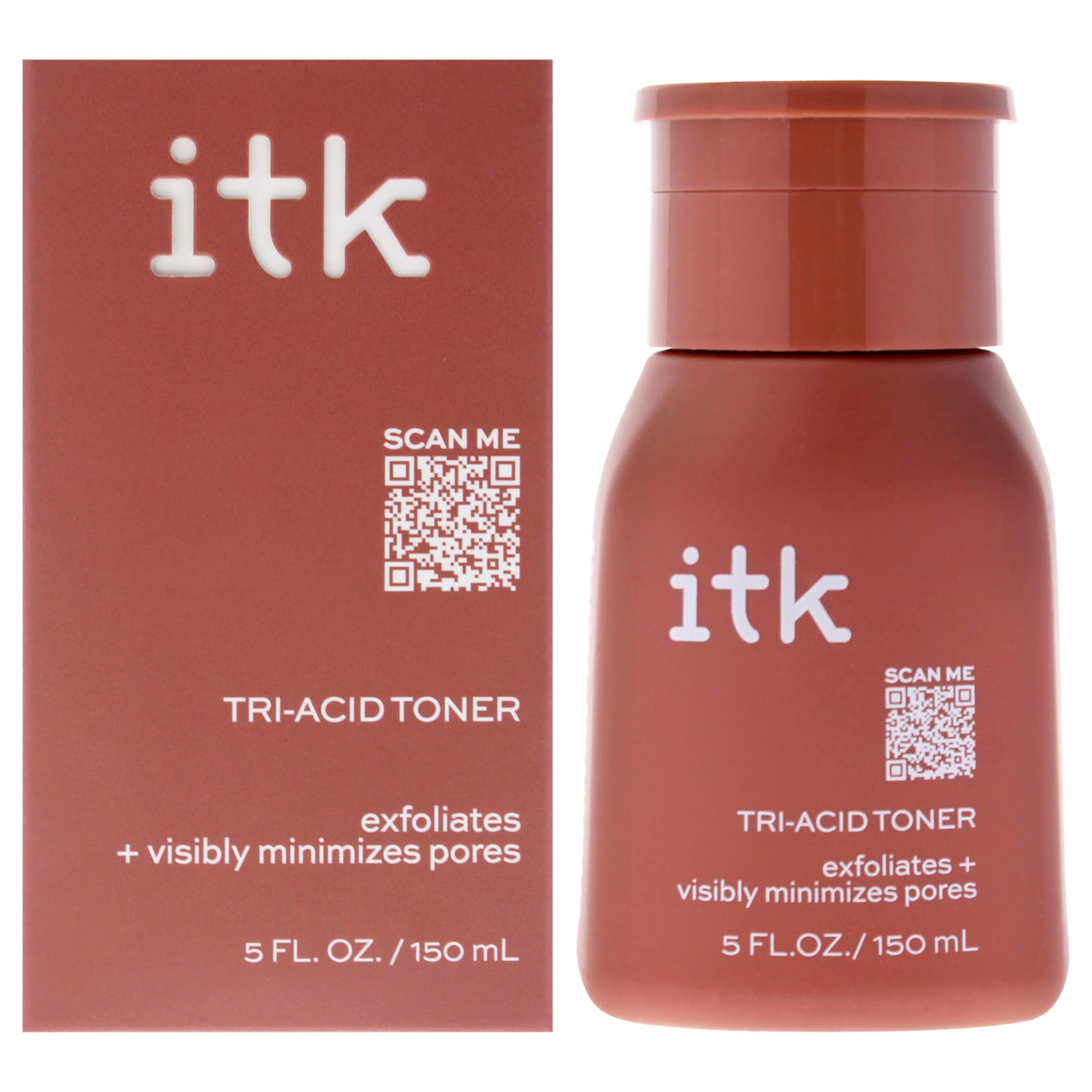 ITK Tri-Acid Facial Toner with AHA, BHA, PHA + Niacinamide - Exfoliate Face + Minimize Pores - Salicylic + Lactic Acid - Brighten Dark Spots + Glow, 5 Fl Oz