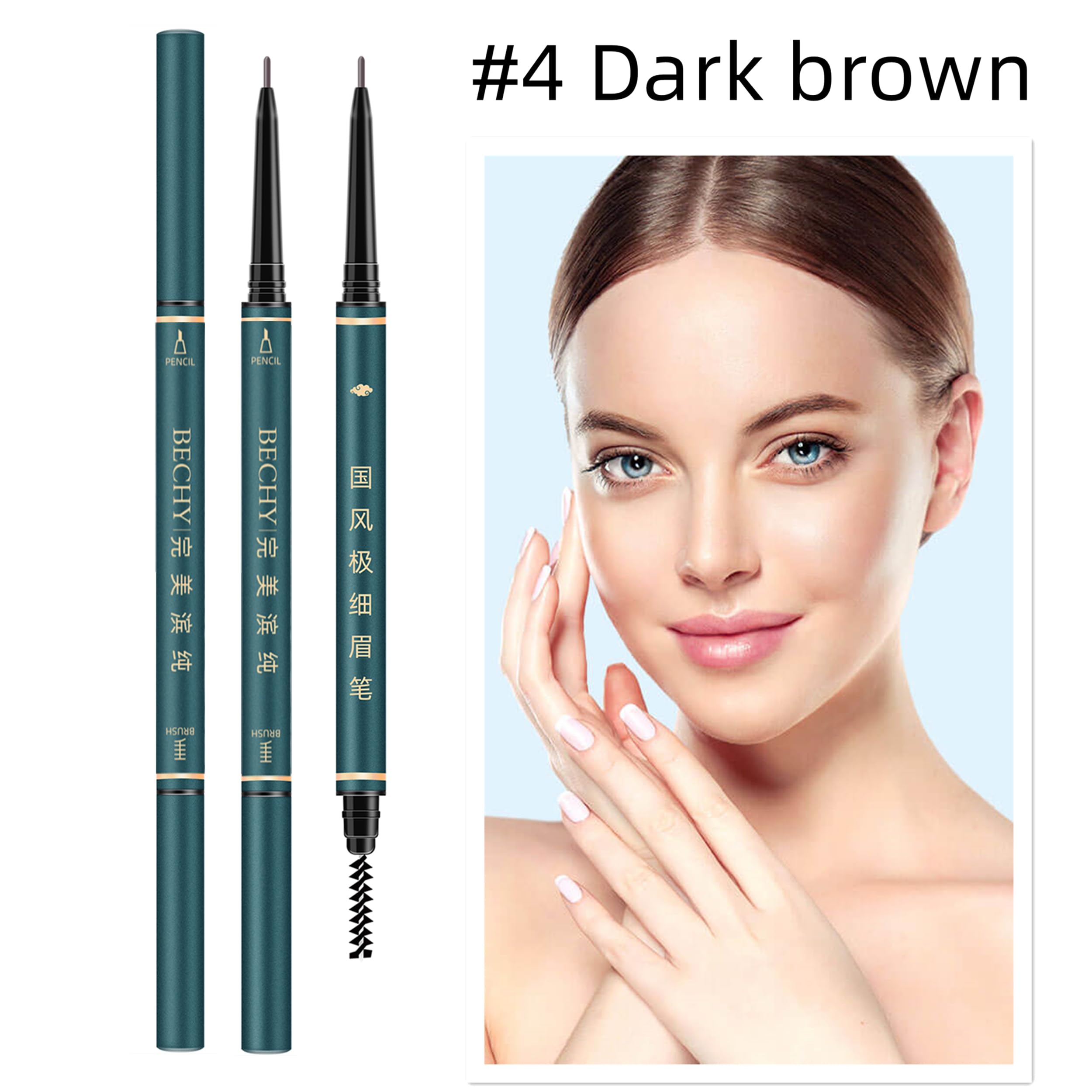 Eyebrow Pencil,3 PCS Waterproof Professional Makeup Micro Brow Pencil,Brow Kit with Eyebrow Brush and Razor,Ultra-Fine Mechanical Pencil,Eyebrow Pencils for Women