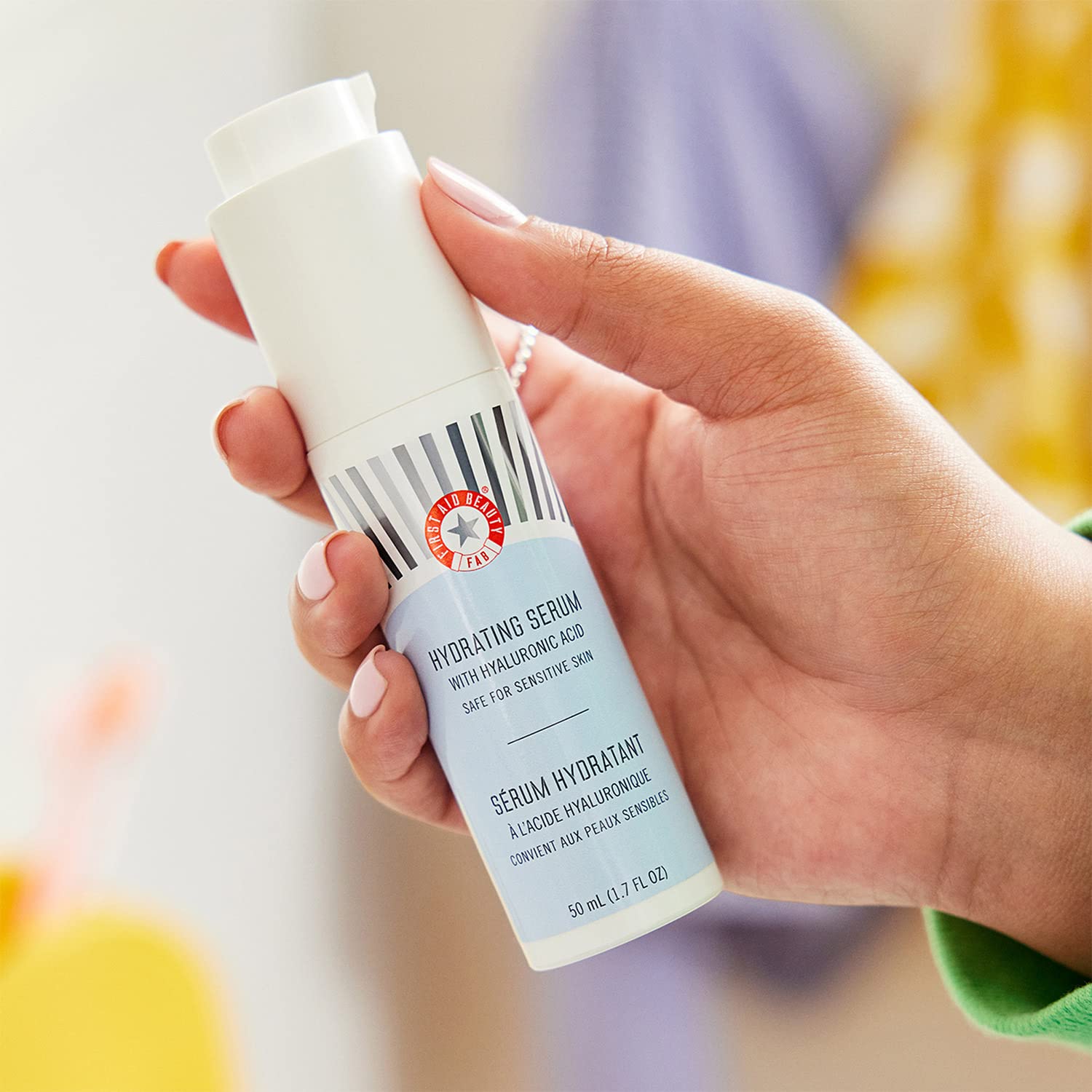 First Aid Beauty - Hydrating Serum with Hyaluronic Acid, Provides 24 Hours of Hydration, Lightweight Formula with Squalane & Colloidal Oatmeal, Safe for Sensitive Skin, 1.7 oz