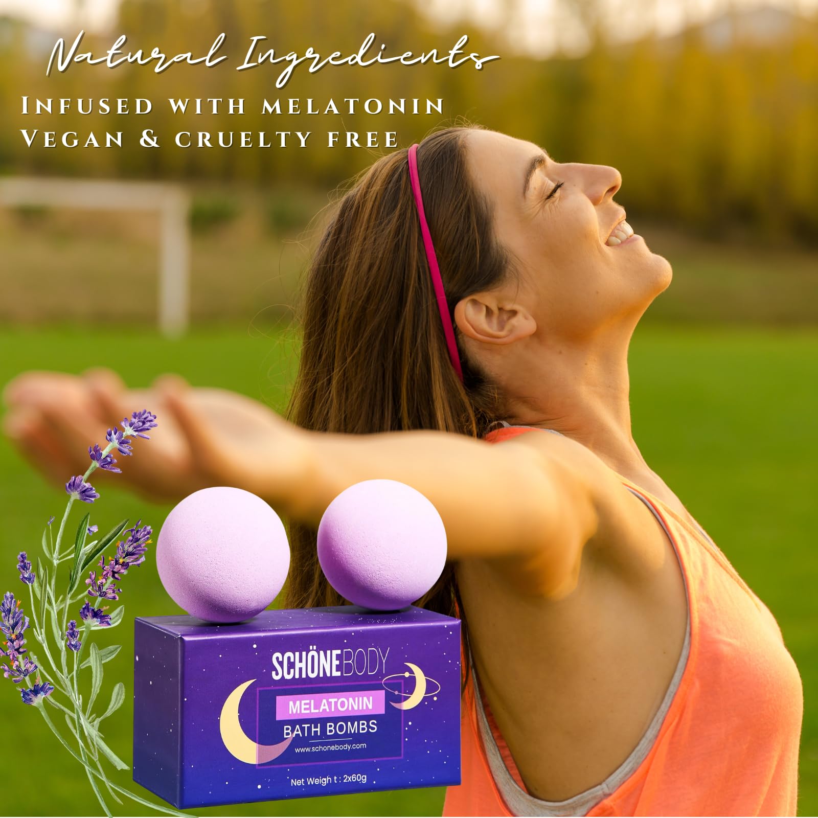 Sleep Well Melatonin Bubble Bath Bombs - Set of 2 - Bath Bomb Infused Lavender & Chamomile - Essential Luxurious Bath Additives for Dry Skin Nourishment - Elevate Your Bathing Ritual, Relaxation Set