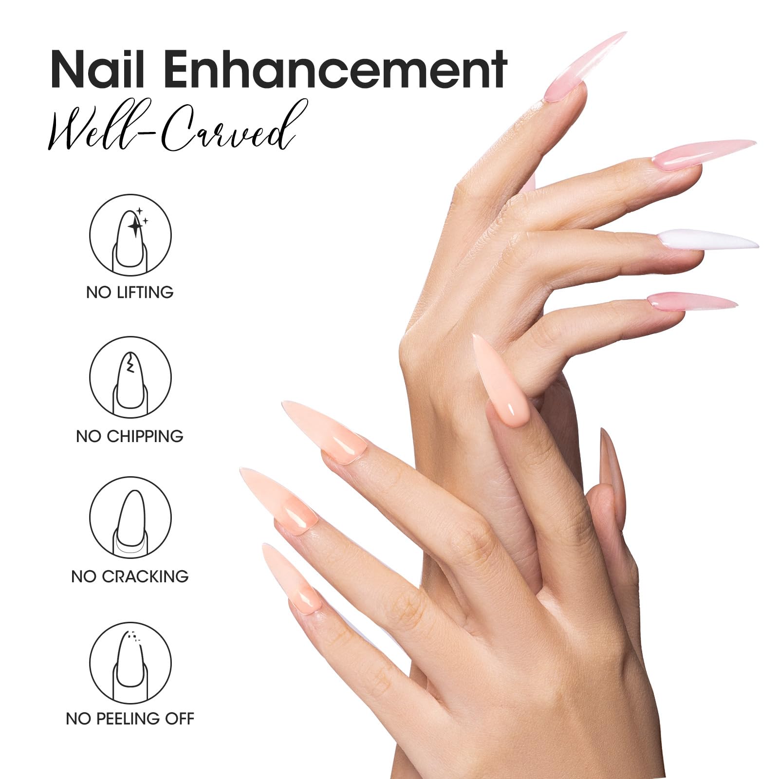 Gellen New Soak Off UV Builder Gel Set, (15ml, 4 Colors)