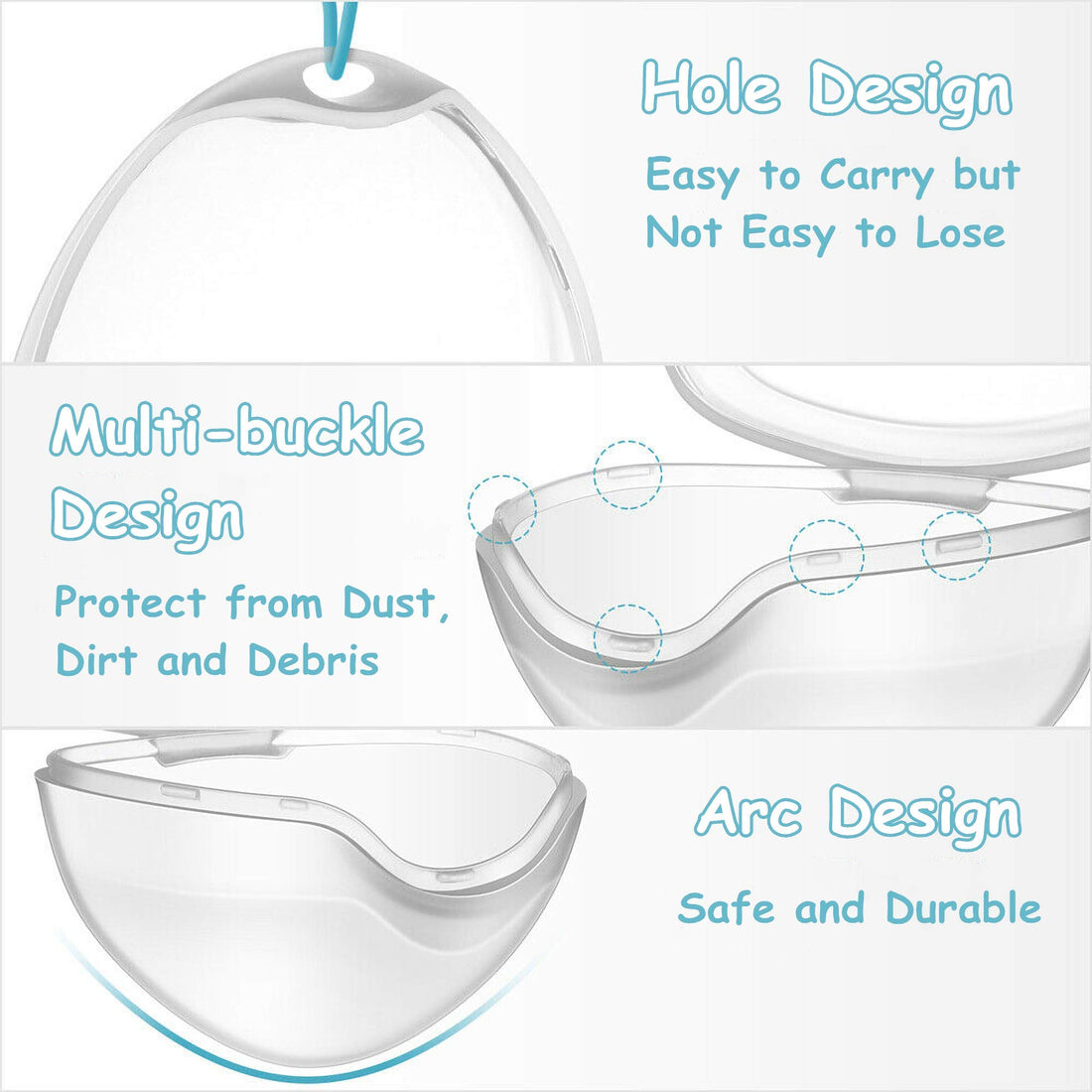 LANEYLI Pacifier Case& Nipple Shield Case BPA Free (Transparent)