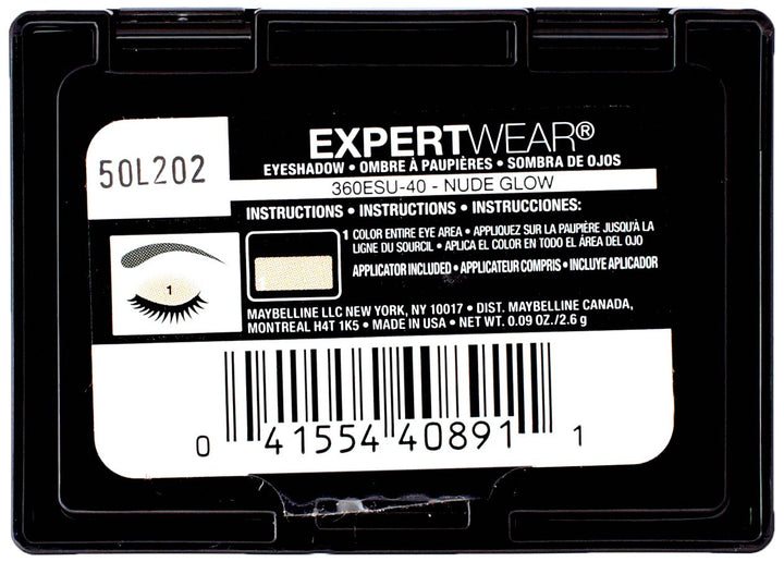 Maybelline New York Expert Wear Eyeshadow, Nude Glow, Singles, 0.09 Ounce