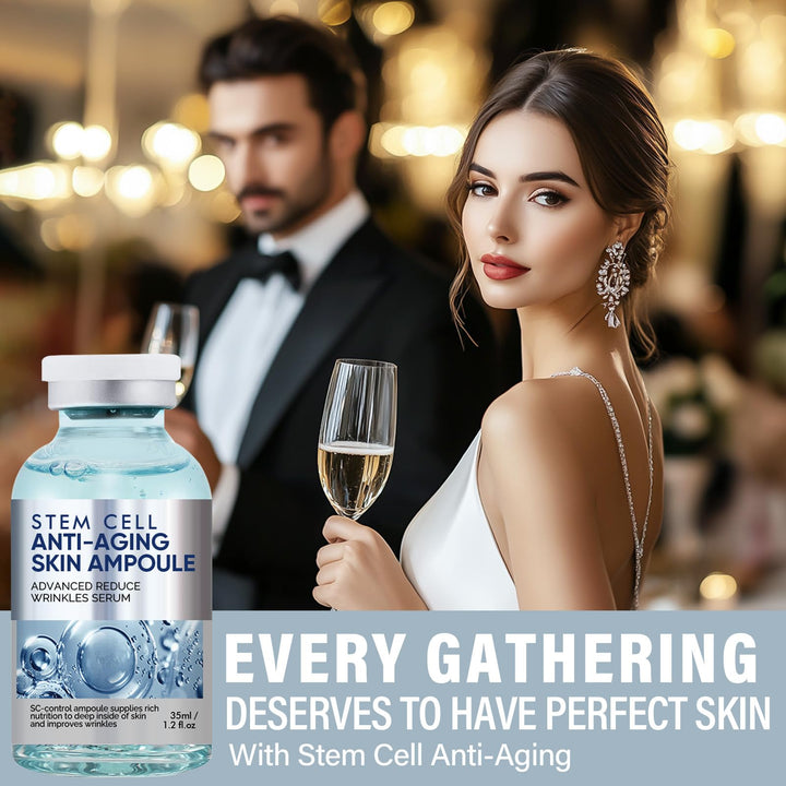 Stem Cell Serum for Face, 2 Count Microneedling Serum, Stem Cell Solution Ampoule to Use with and without Micro Needling, Anti Aging & Smooth Wrinkles
