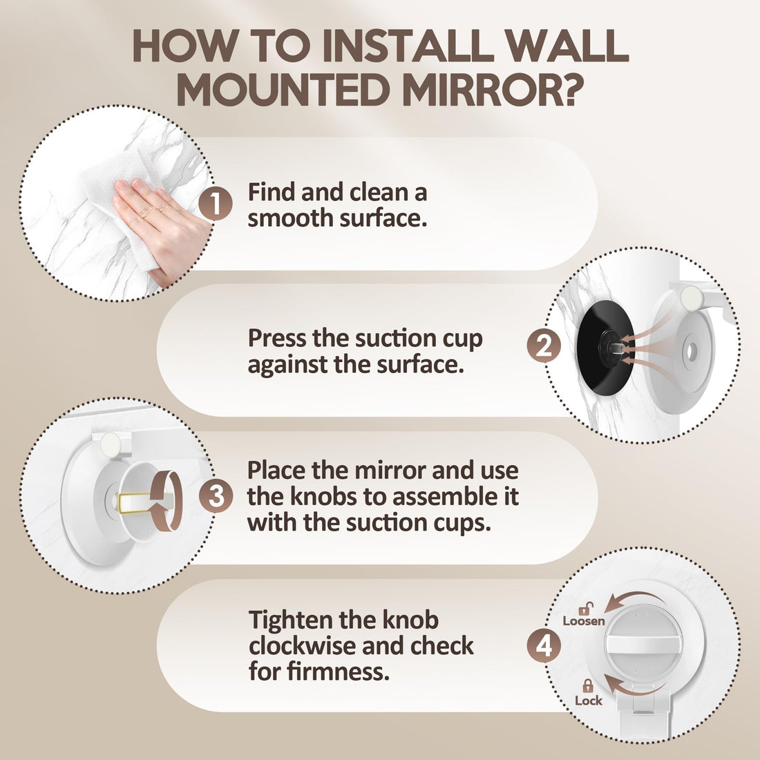 MOMOKUBA Magnifying Mirror with Light 20X, LED Bathroom Mirror with 3 Lighting Modes, Rotation Wall Mounted Makeup Mirror, Rechargeable Mirror with Lights and Suction Cup, for Home, Bathroom, Travel