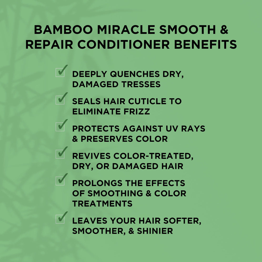 Trueplex KERATHERAPY Bamboo Miracle Smooth & Repair Conditioner, 10.1 oz., 300 ml - Vegan Formula Damaged, Frizzy, & Dry Hair - Hydrating & Smoothing with Grape Seed, Baobab, & Bamboo Extract