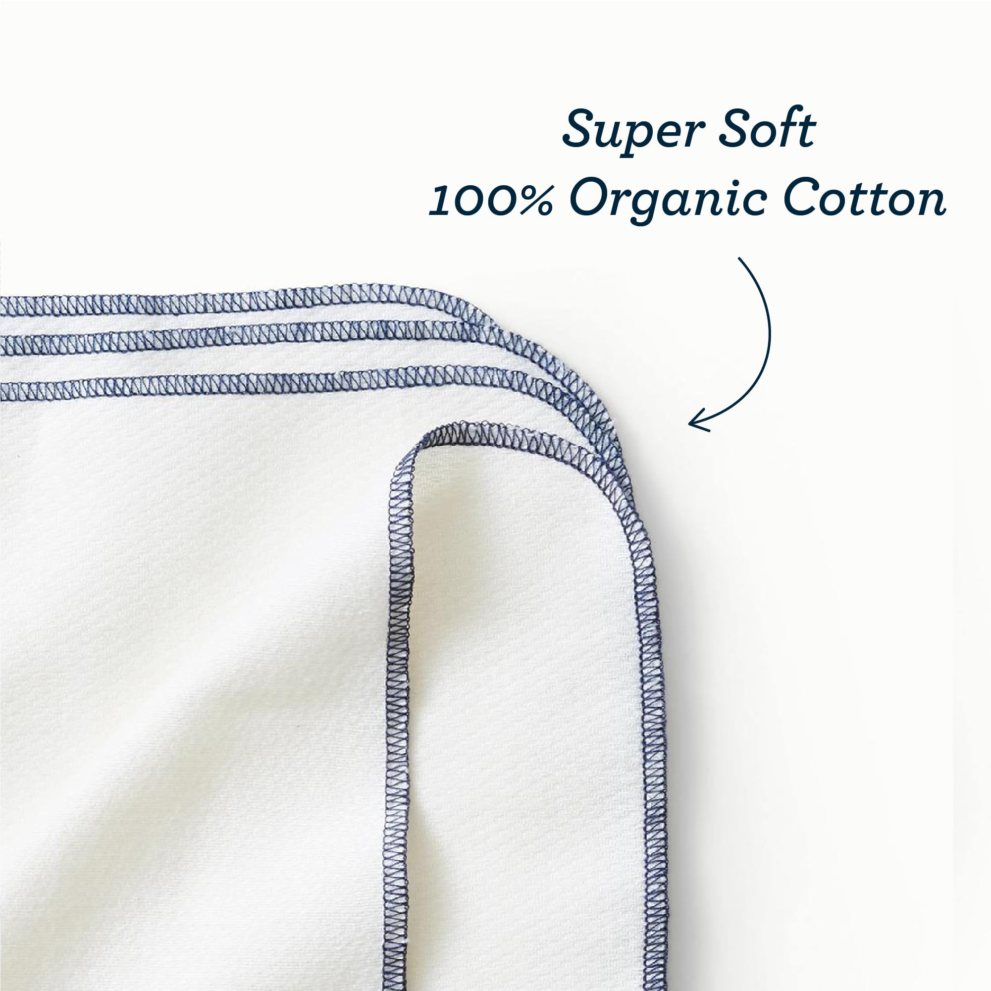 Esembly Wipe Ups, Organic Cotton Reusable Baby Wipes, Soft and Sturdy Washable Cloth Diaper Wipe, One Size, 2 x 12-pk (24 wipes)