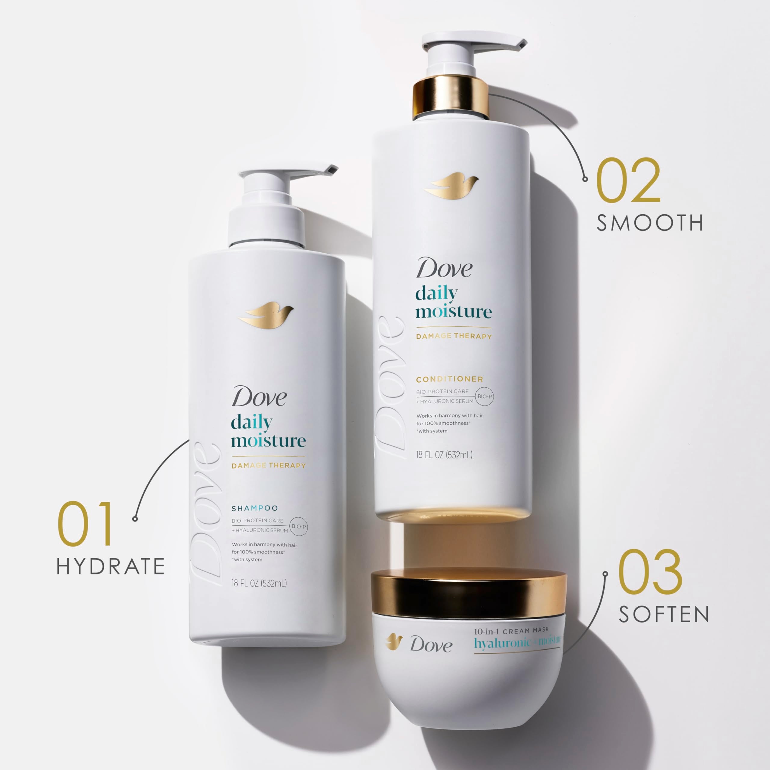 Dove 10-in-1 Hydrating Hair Mask Hyaluronic Moisture 9.2Fl Oz