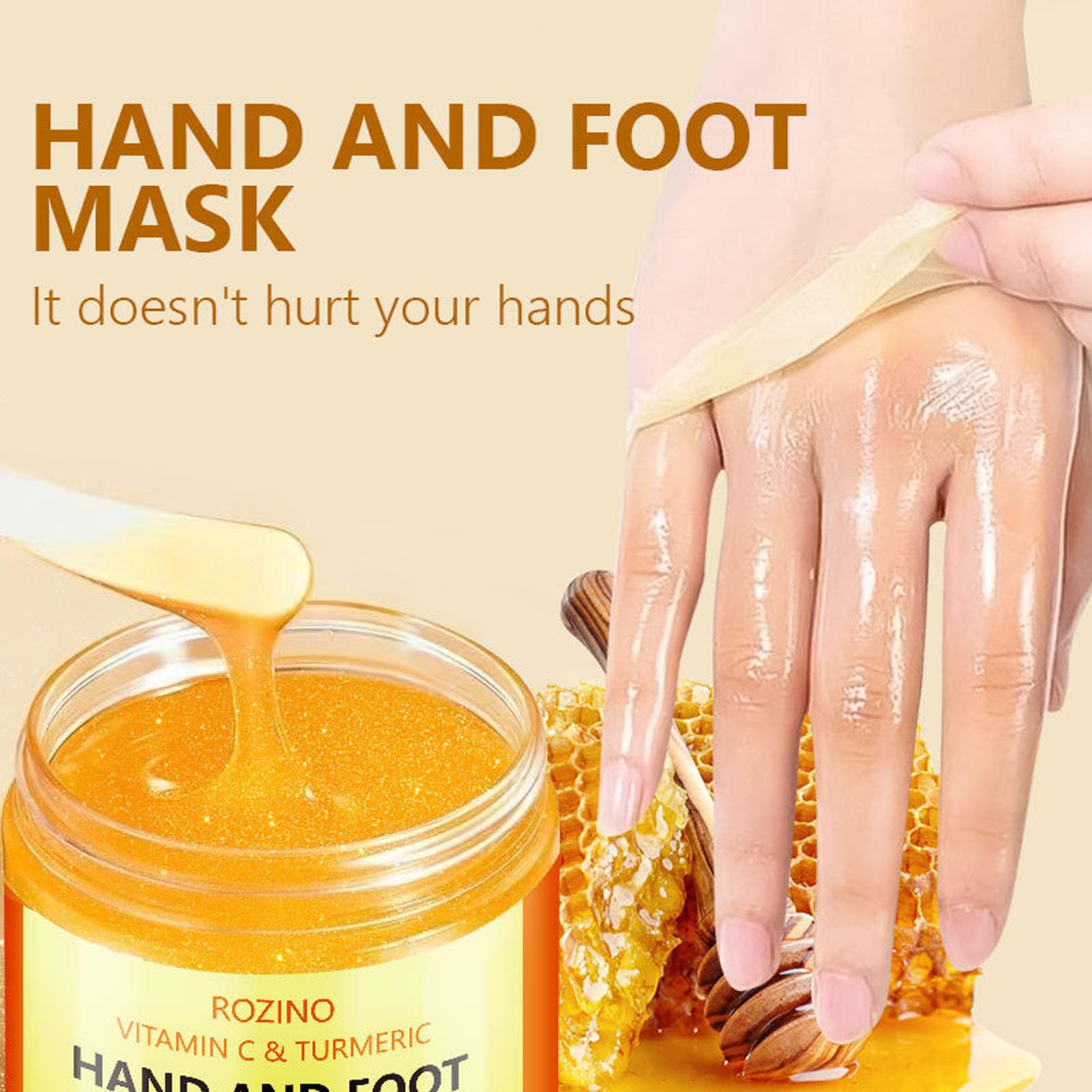 Vitamin C & Turmeric Hand and Foot Peel Mask, Hydrating Peel Off Hand Wax Mask Nourishing Exfoliating Repair Dry Rough Cracked Skin Hands Care, Exfoliating Hand Peeling Mask for Men & Women