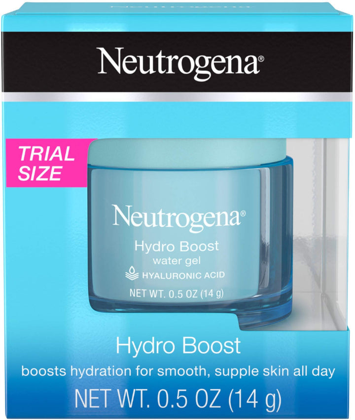 Neutrogena Hydro Boost Hyaluronic Acid Hydrating Water Face Gel Moisturizer for Dry Skin, Oil-Free, Non Comedogenic, Travel Size .5 oz