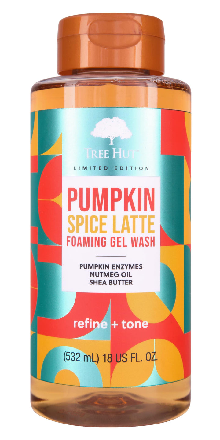 Tree Hut Pumpkin Spice Latte | Cleanse & Soothe Skin Without Stripping Moisture | Made with our Hydrating Oil Complex | Limited Edition Fall | 18 fl oz.