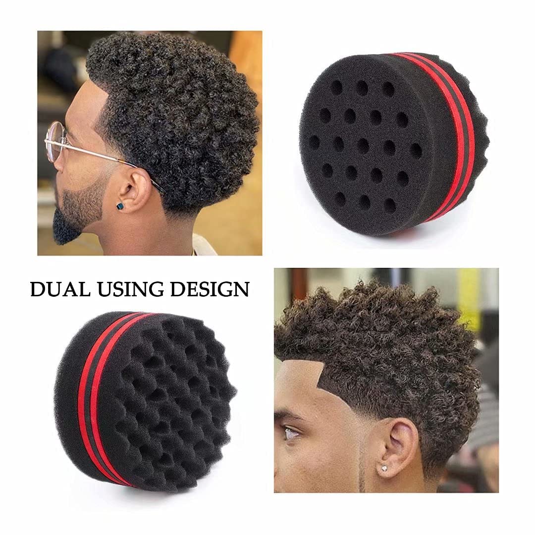 ORIY Small and Big Holes Waves Hair Sponge Magic Twist Natural Hair Curl Barber Sponge For Afro Boys.