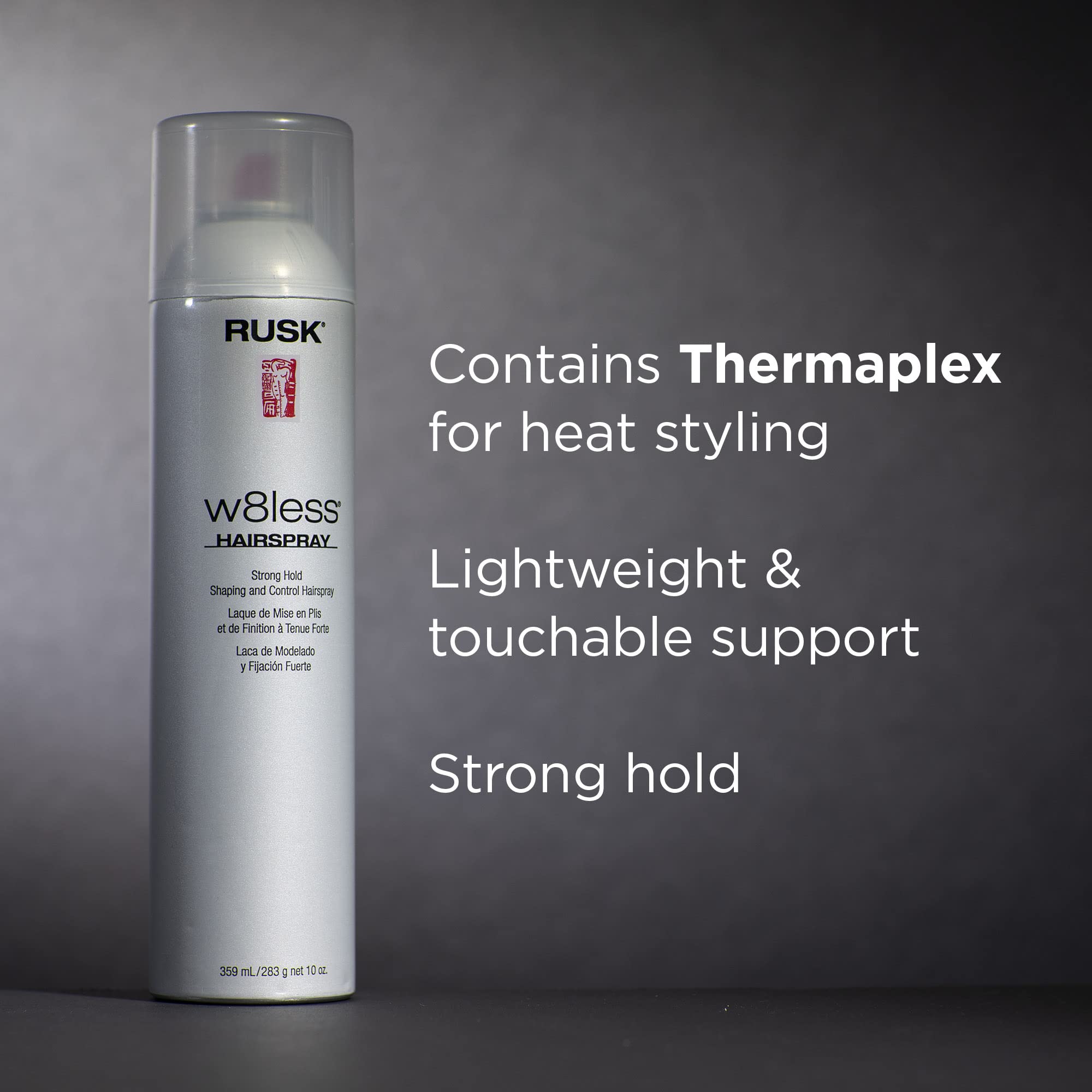 RUSK Designer Collection W8less Strong Hold Shaping and Control Hairspray, 10 fl. oz.