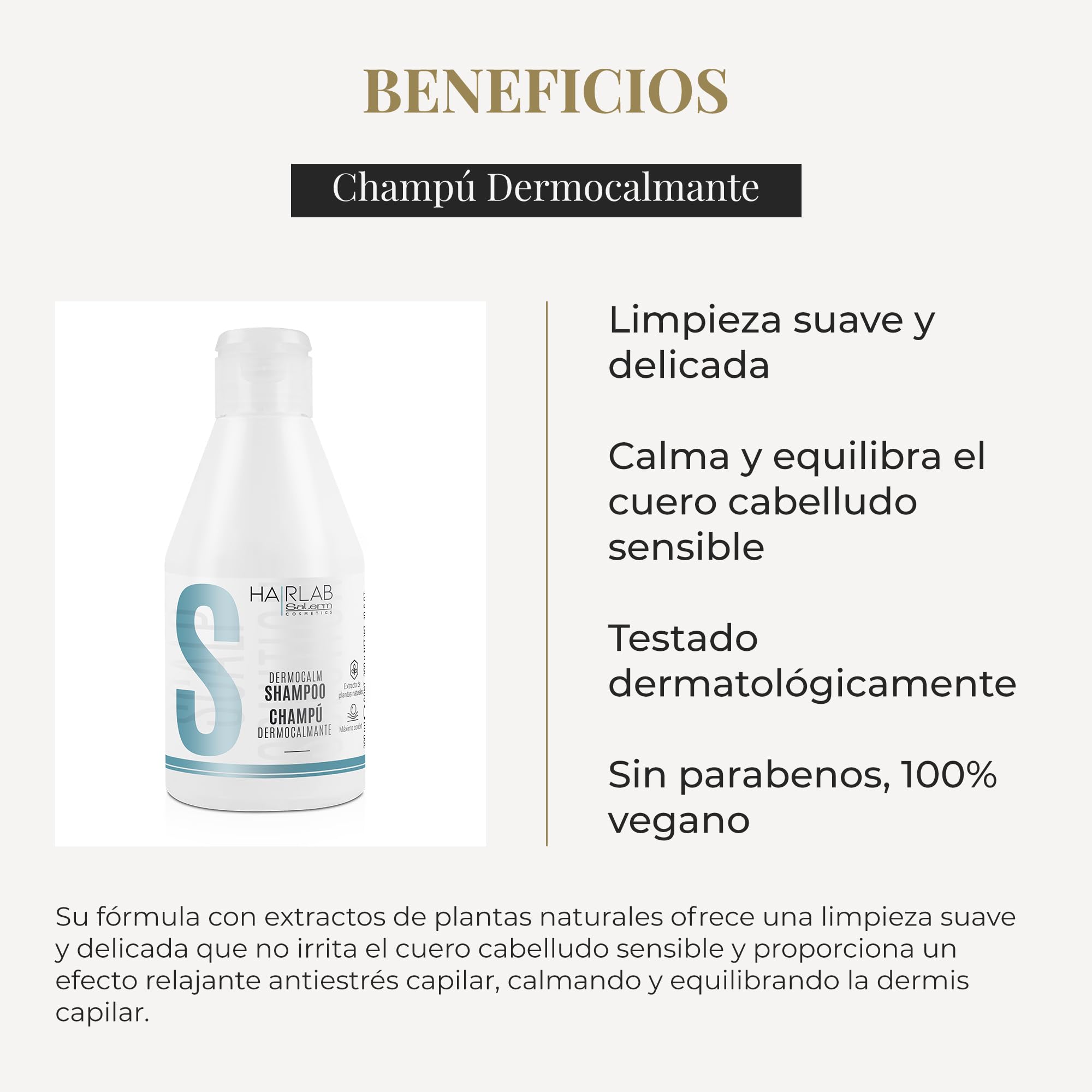 SALERM - Shampoo for Sensitive Scalp - Soothing Shampoo Hair Lab - 300 ml - with Witch Hazel, Rosemary, Mint, and Thyme - Gentle and Delicate Cleansing - Paraben-Free