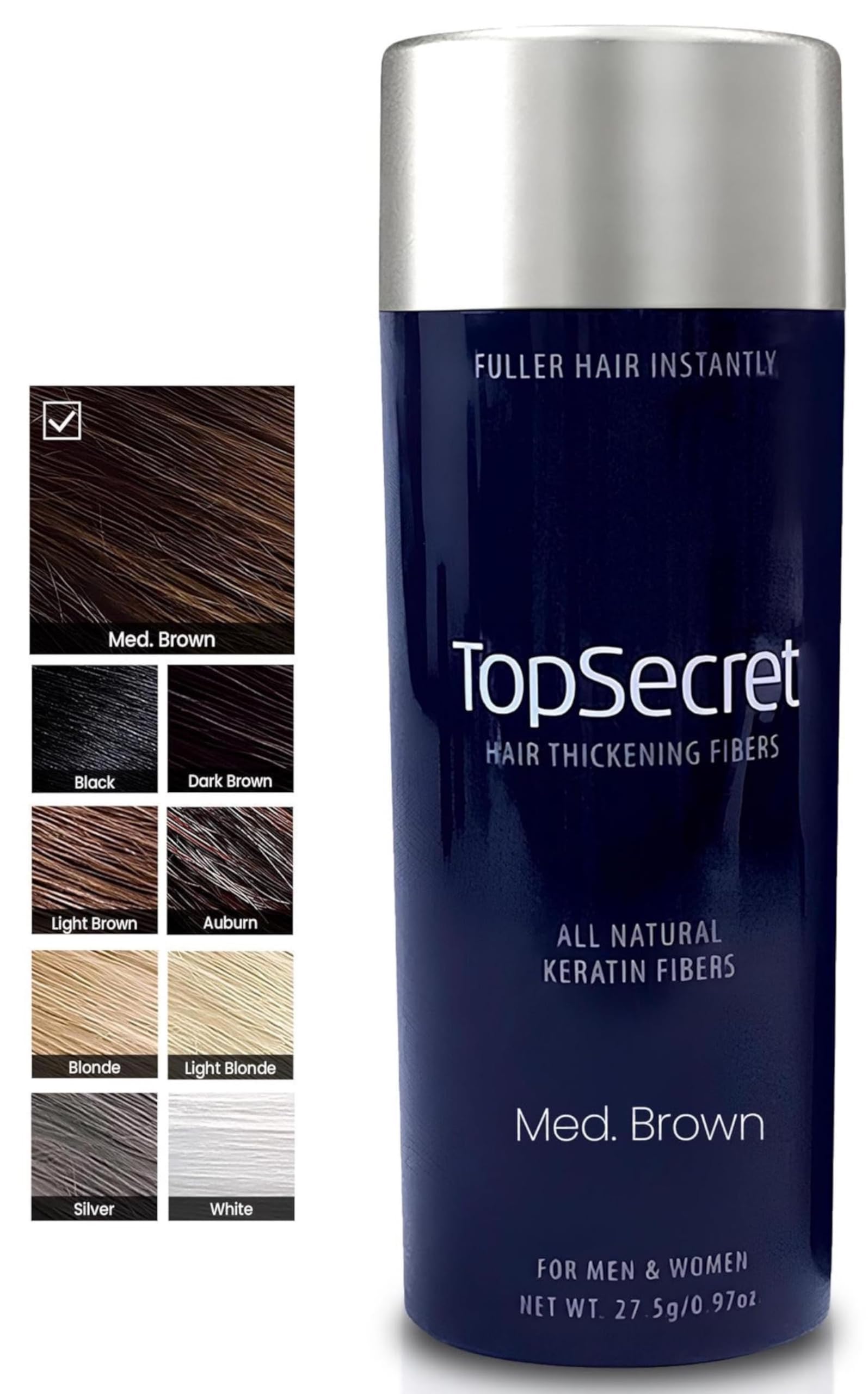 .97 Oz, Medium Brown: Top Secret Hair Thickening Fibers -Economy Size Refill (.97 Oz.) Medium Brown