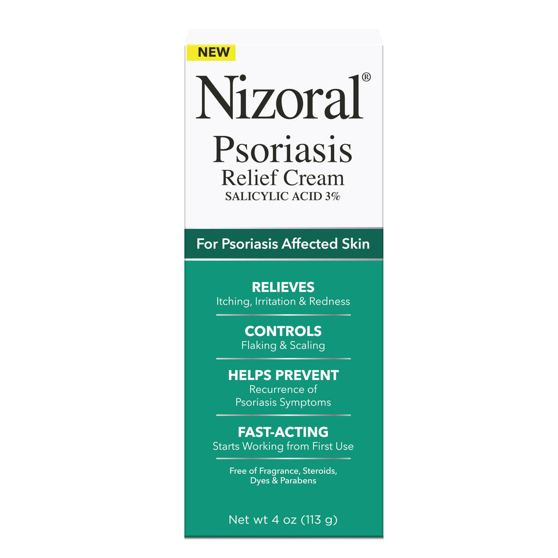 Nizoral Psoriasis Relief Cream- Relieves Itching, Irritation & Redness and Controls Flaking and Scaling with Maximum Strength Medicine (Salicylic Acid 3%), 4 Fl Oz