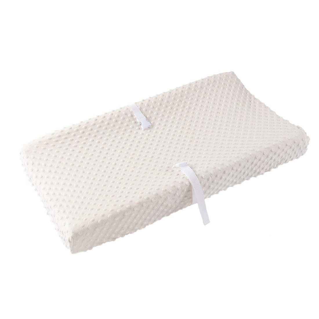 QUENESS Baby Changing Pad Cover, Super Soft Plush Dot Diaper Changing Table Covers for Baby Girls and Boys, Ultra Comfortable, Safe for Babies, Fit 32/34'' x 16 Pad (Beige)