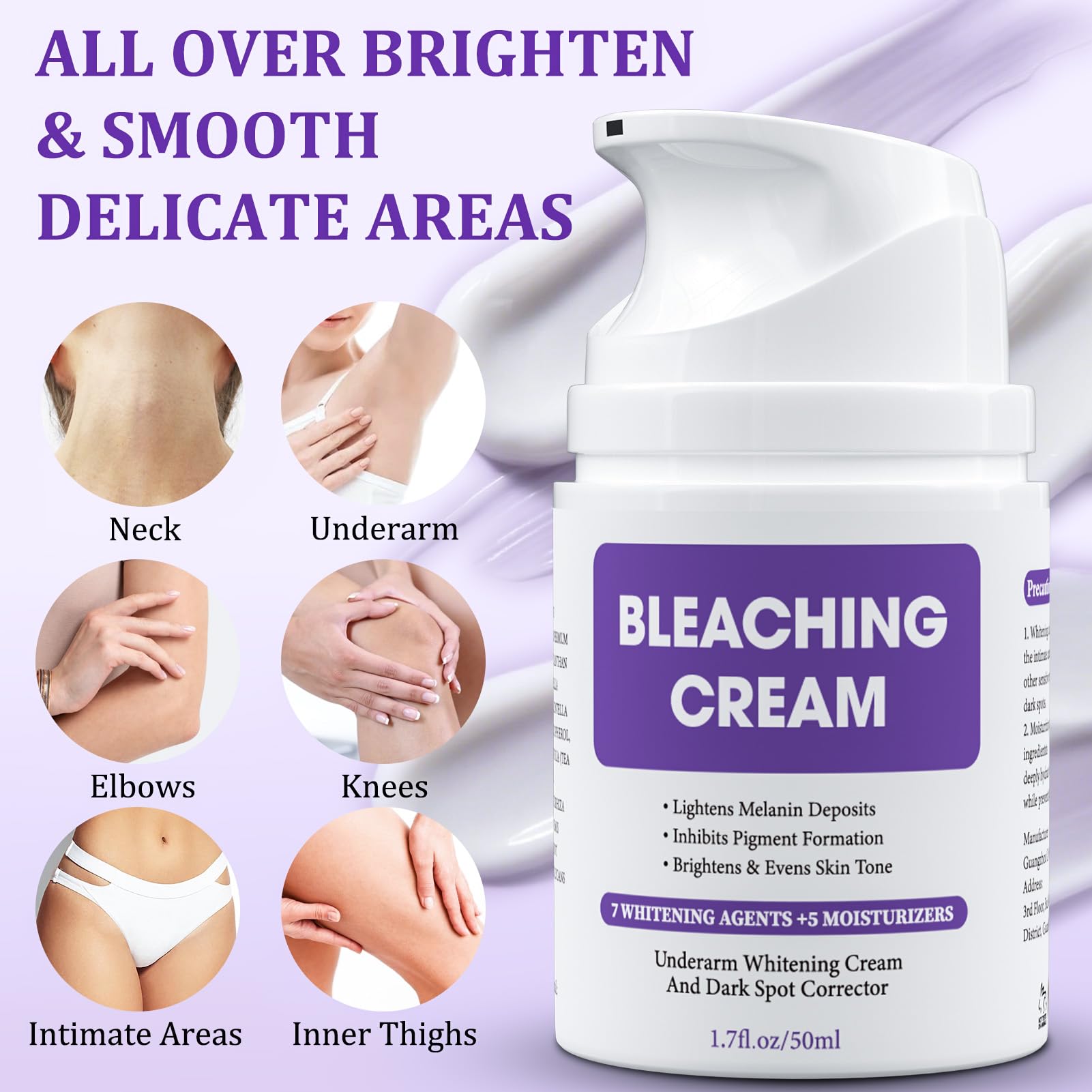 Dark Spot Remover for Body, Skin Bleaching Cream with Vitamin C for Intimate Areas, Skin Lightening Cream Dark Spot Corrector for Underarms, Knees, Elbows, Inner Thighs & Bikini Line,1.7fl oz