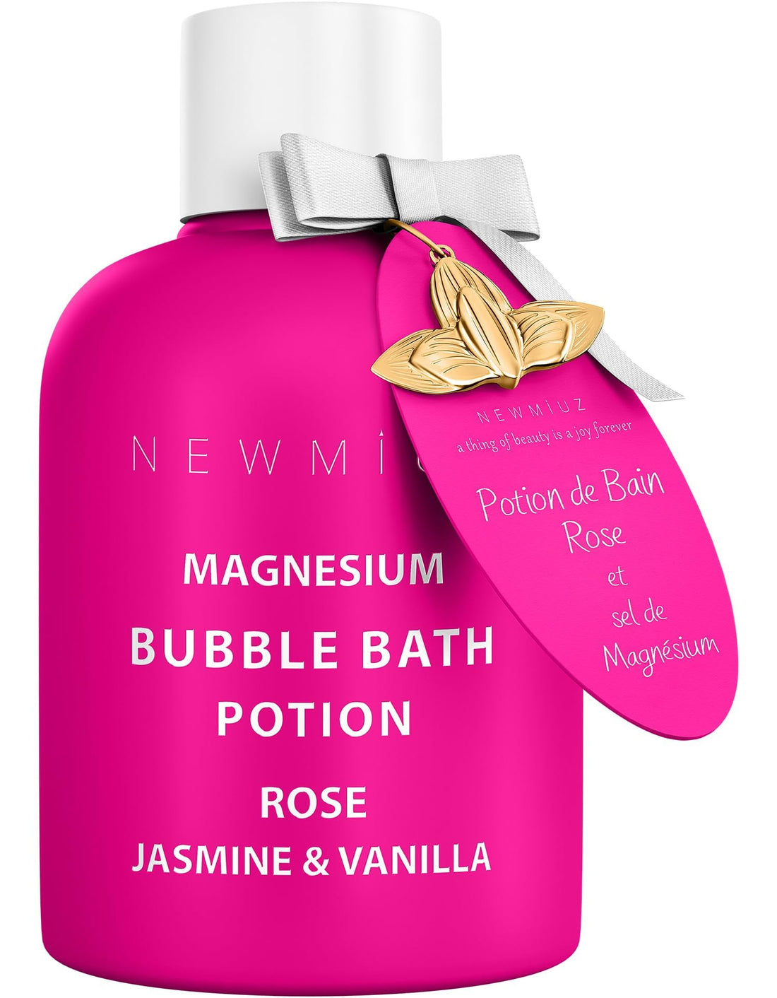 Magnesium Bubble Bath Rose Jasmine Vanilla Long Lasting Foam for Sore Muscles Epsom Salt Moisturizing Relaxing Stress Relief Spa Gift for Women