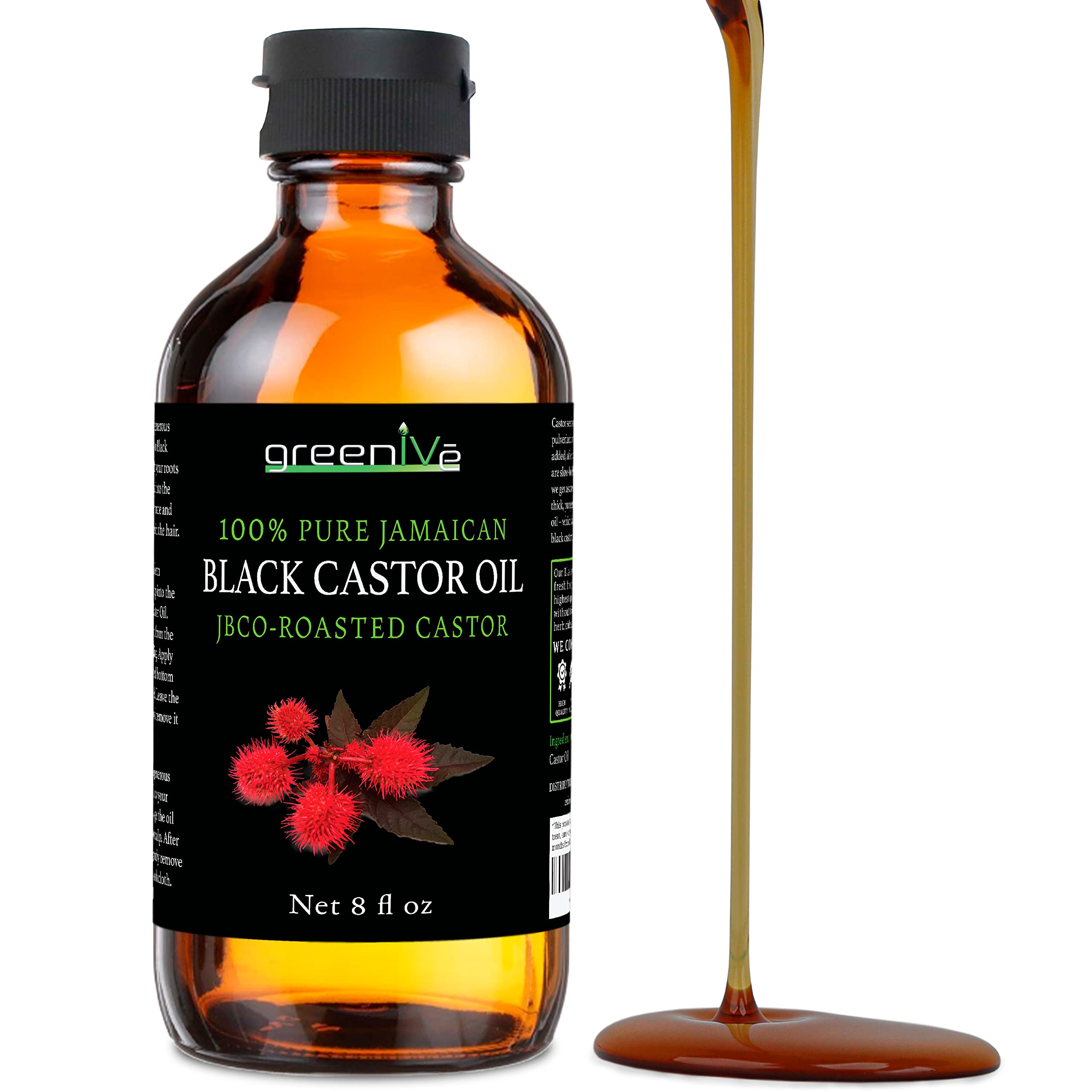 GreenIVe - Jamaican Black Castor Oil - 100% Pure - Exclusively on Amazon (8 Ounce)