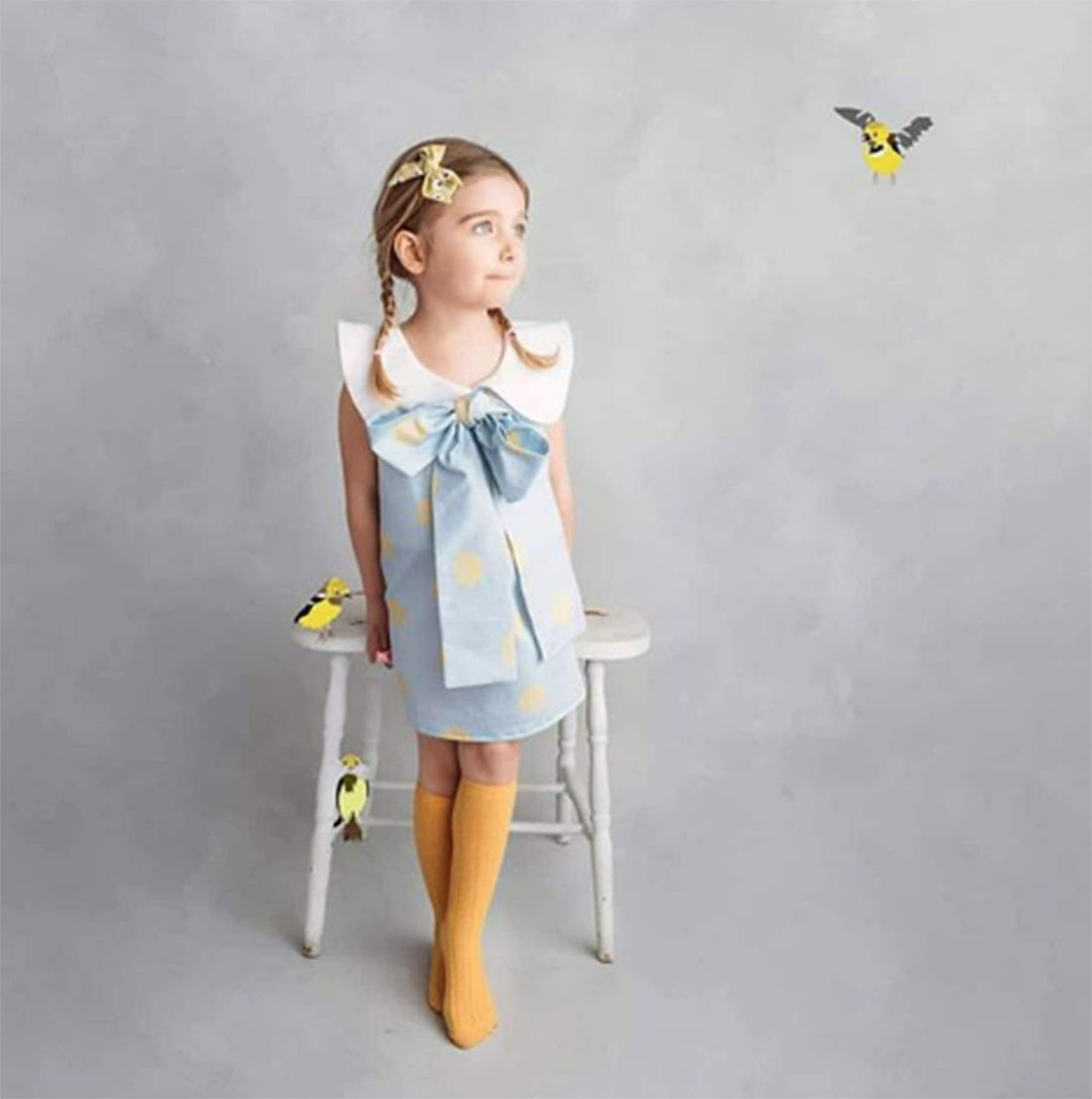 California Tot Non-Slip Fully Lined Alligator Clip Hair Accessories for Fine Hair, Little Girls, Toddlers (Kimono Clip Set of 4)