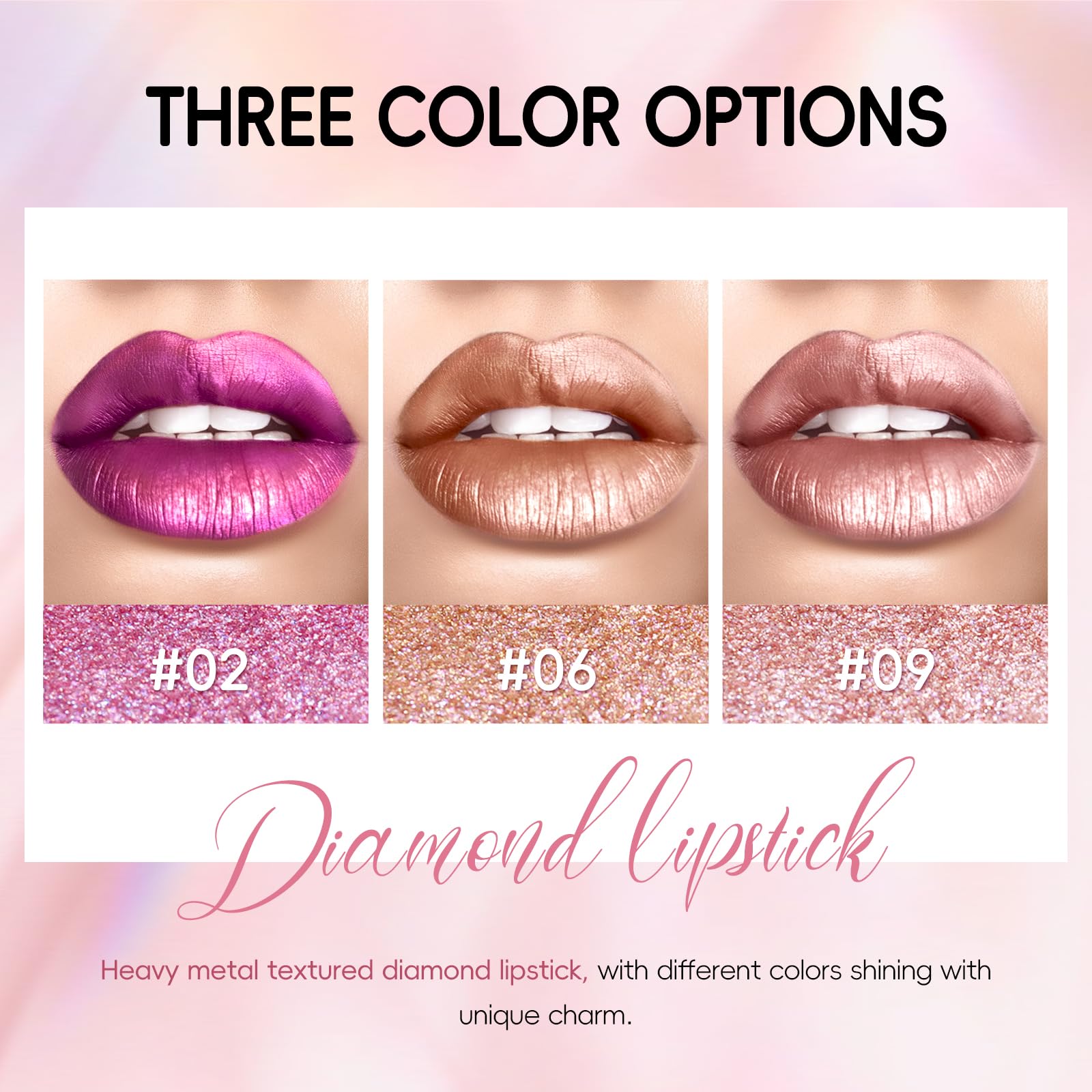 HOSAILY Metallic Brown Lipstick Long Lasting, High Shine Glitter Diamond Creamy Lipstick Transfer Proof, Shimmer High Impact Lip Color Full Coverage Non Stick Cup Lightweight Lip Makeup for Women#9